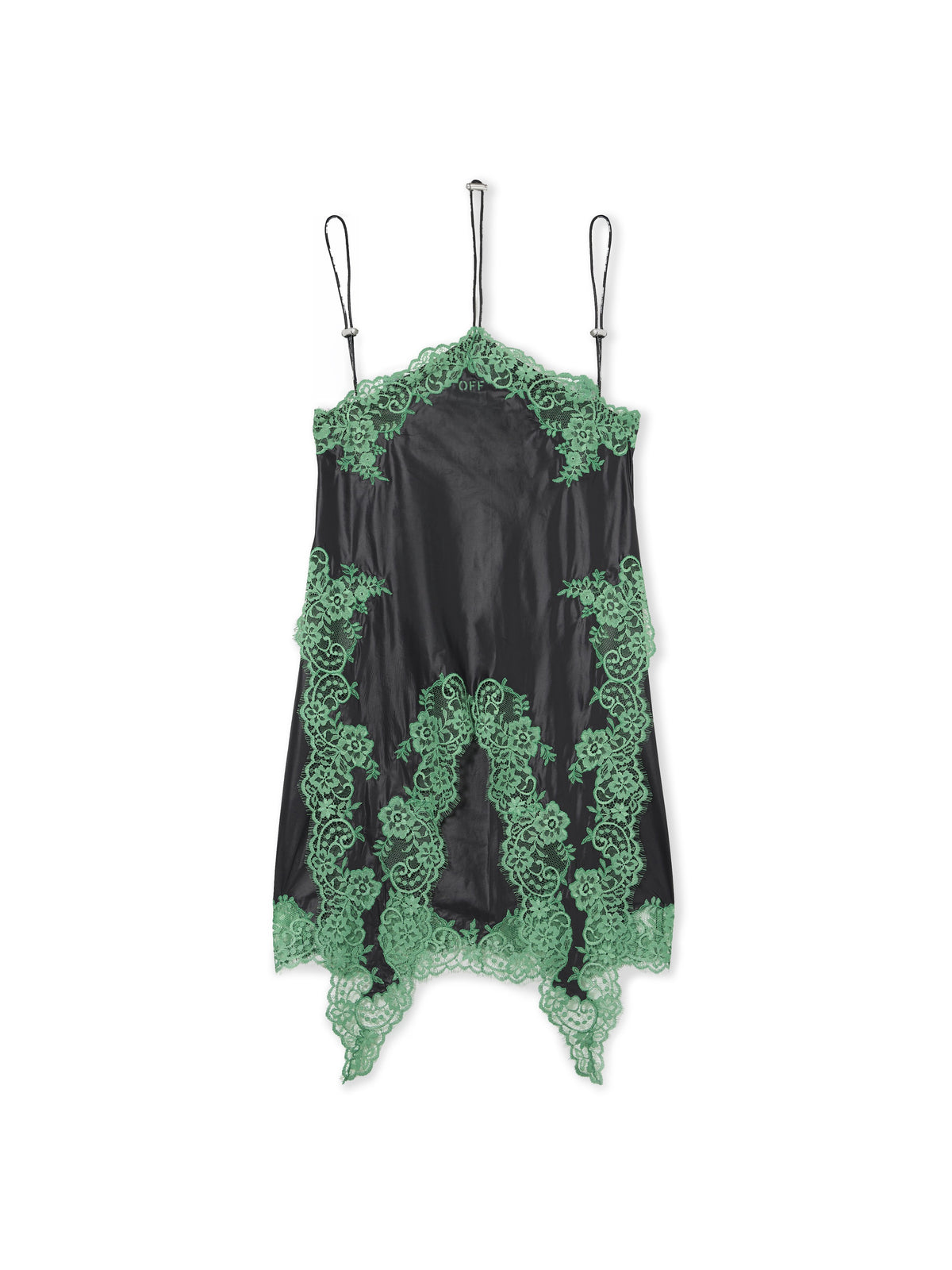 OFF WHITE Light Lingerie Mini Dress Black Kelly Green 2FU00740T