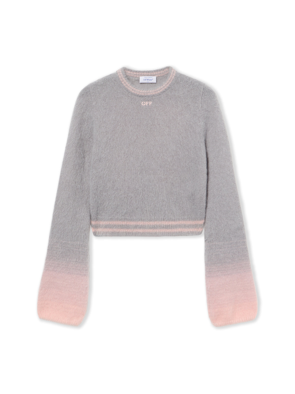 OFF WHITE Arrow Mohair Degrade Crewneck Rodio-Soft Pink 2HE10XS26KNI001