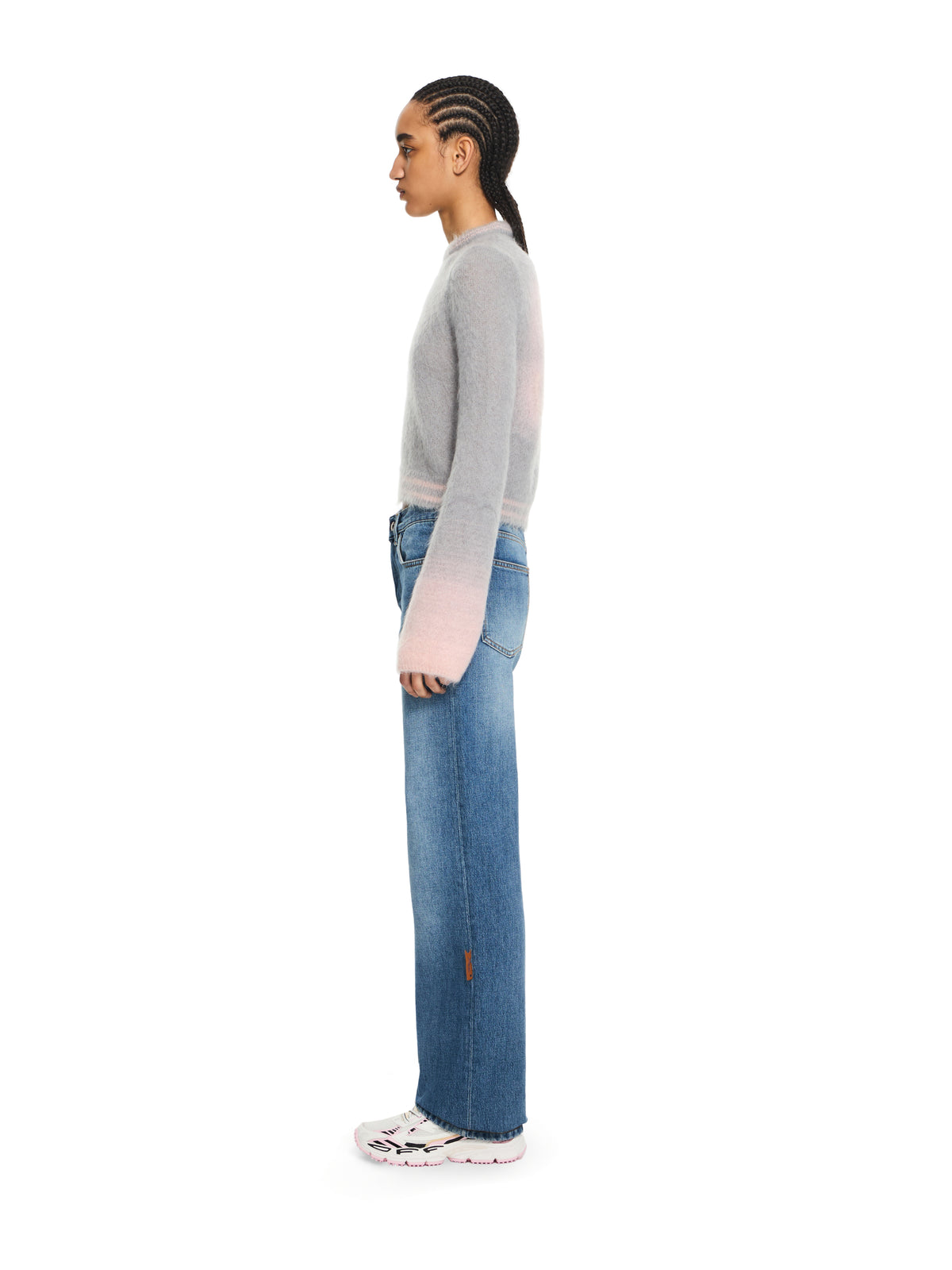 OFF WHITE Arrow Mohair Degrade Crewneck Rodio-Soft Pink 2HE10XS26KNI001