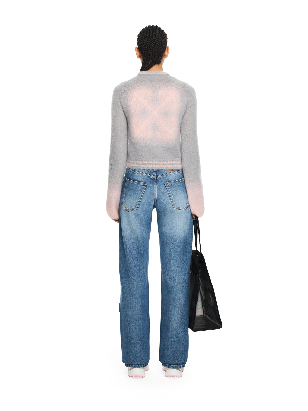 OFF WHITE Arrow Mohair Degrade Crewneck Rodio-Soft Pink 2HE10XS26KNI001