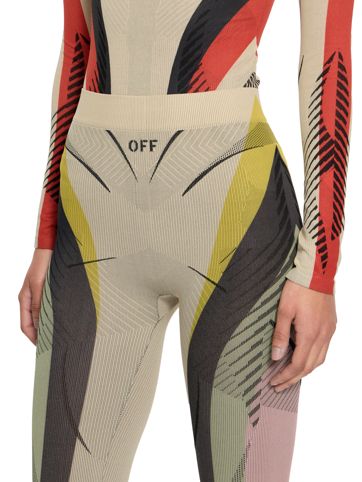 OFF WHITE Seamless Col Block Capri Pants Sand Wisteria 2LI00236K