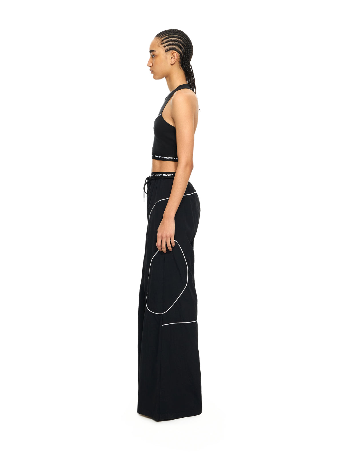 OFF WHITE Logoband Track Pants Black-White 2VI019S26FAB001