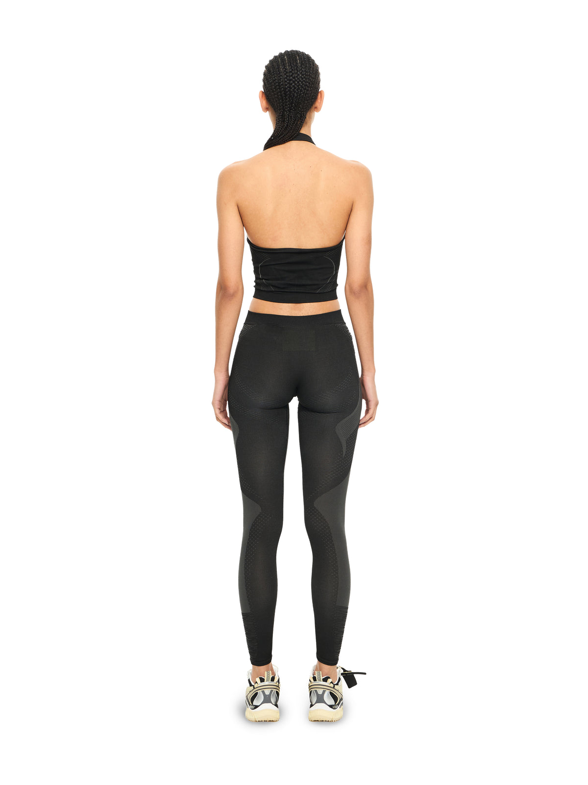 OFF WHITE Racing Seamless Leggings Black-White 2VV01HS26KNI001