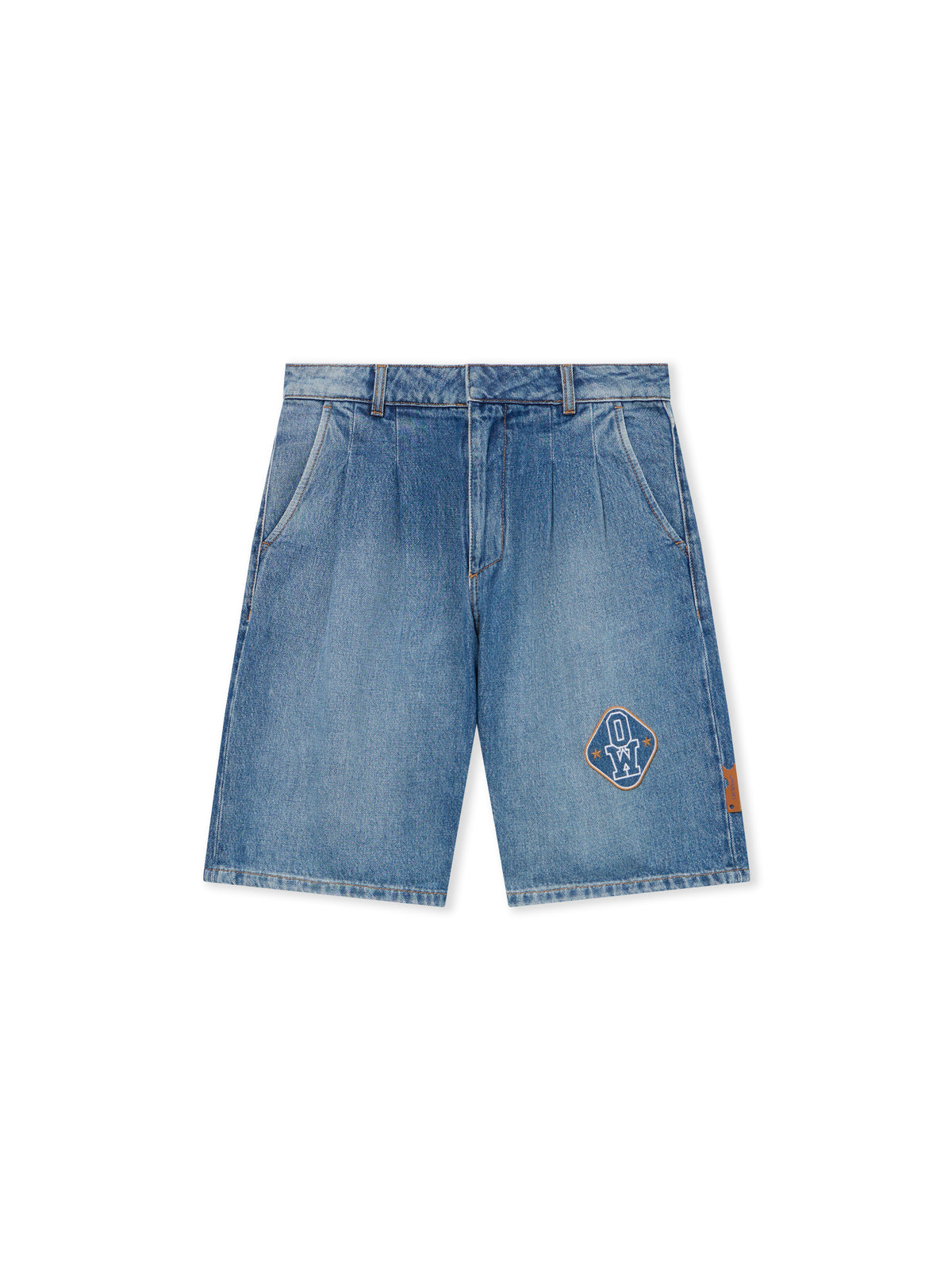 OFF WHITE Royal Patch Denim Bermuda Shorts Light Medium Blue-No Color 2YC01CS26DEN001