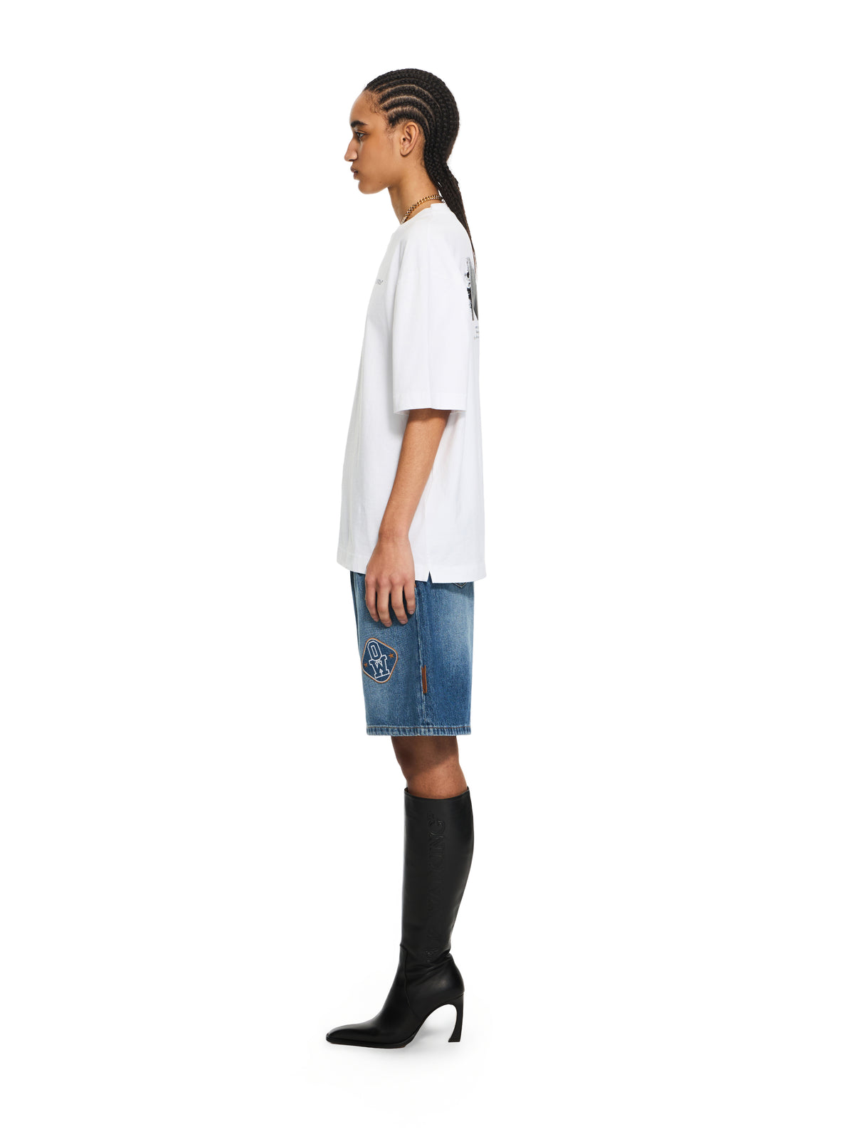 OFF WHITE Royal Patch Denim Bermuda Shorts Light Medium Blue-No Color 2YC01CS26DEN001