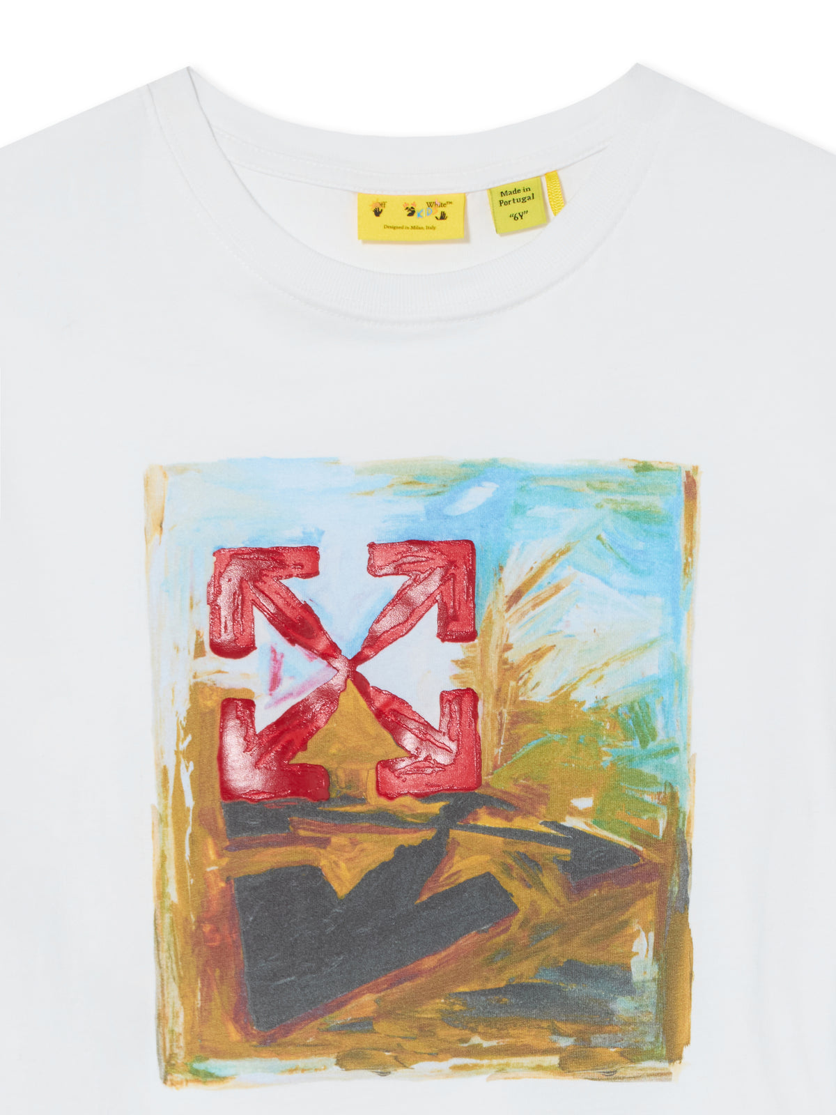 OFF WHITE Arrow Painting Short Sleeve T-Shirt WHITE 44BAA002F26J003