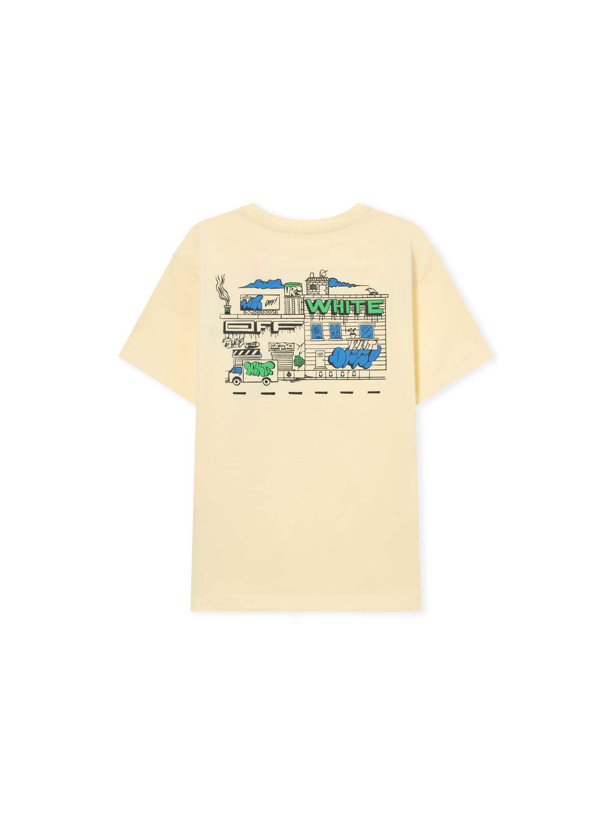 OFF WHITE Graffiti T-shirt PEAR SORBET 44BAA002S26J003
