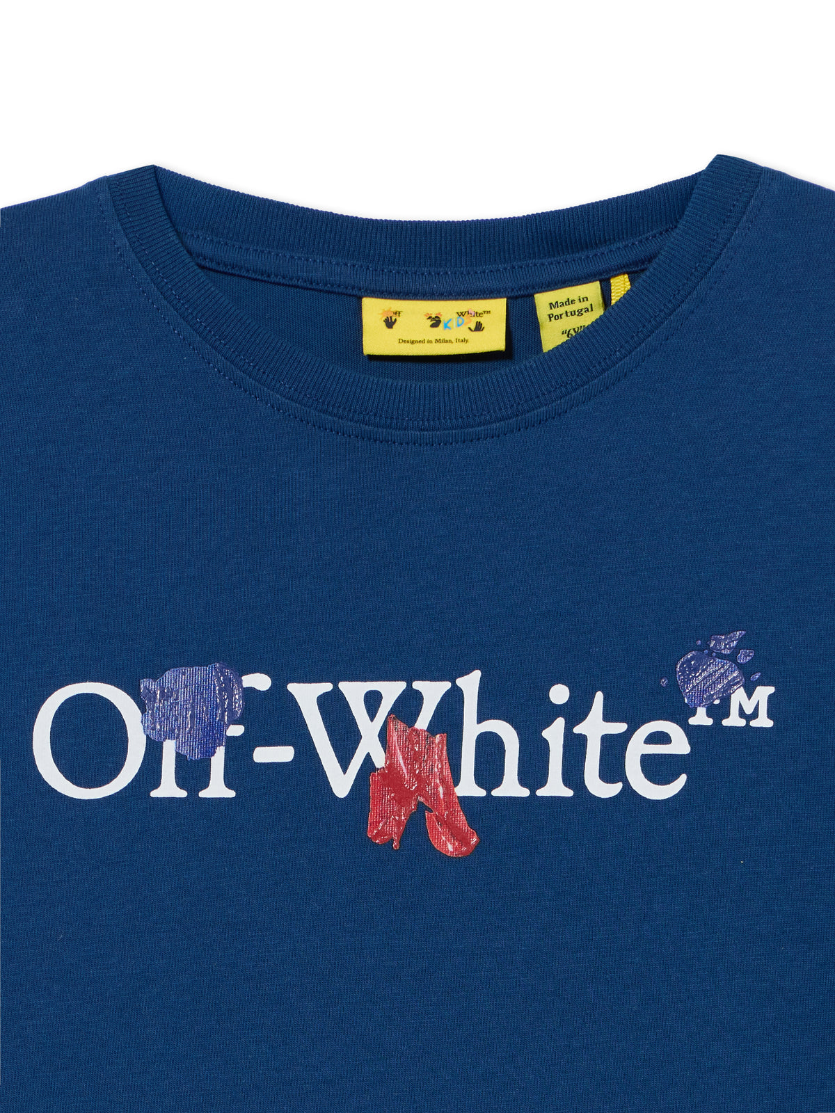 OFF WHITE Bookish Diag Back To School Long Sleeve T-Shirt ESTATE BLUE 44BAB001F26J003
