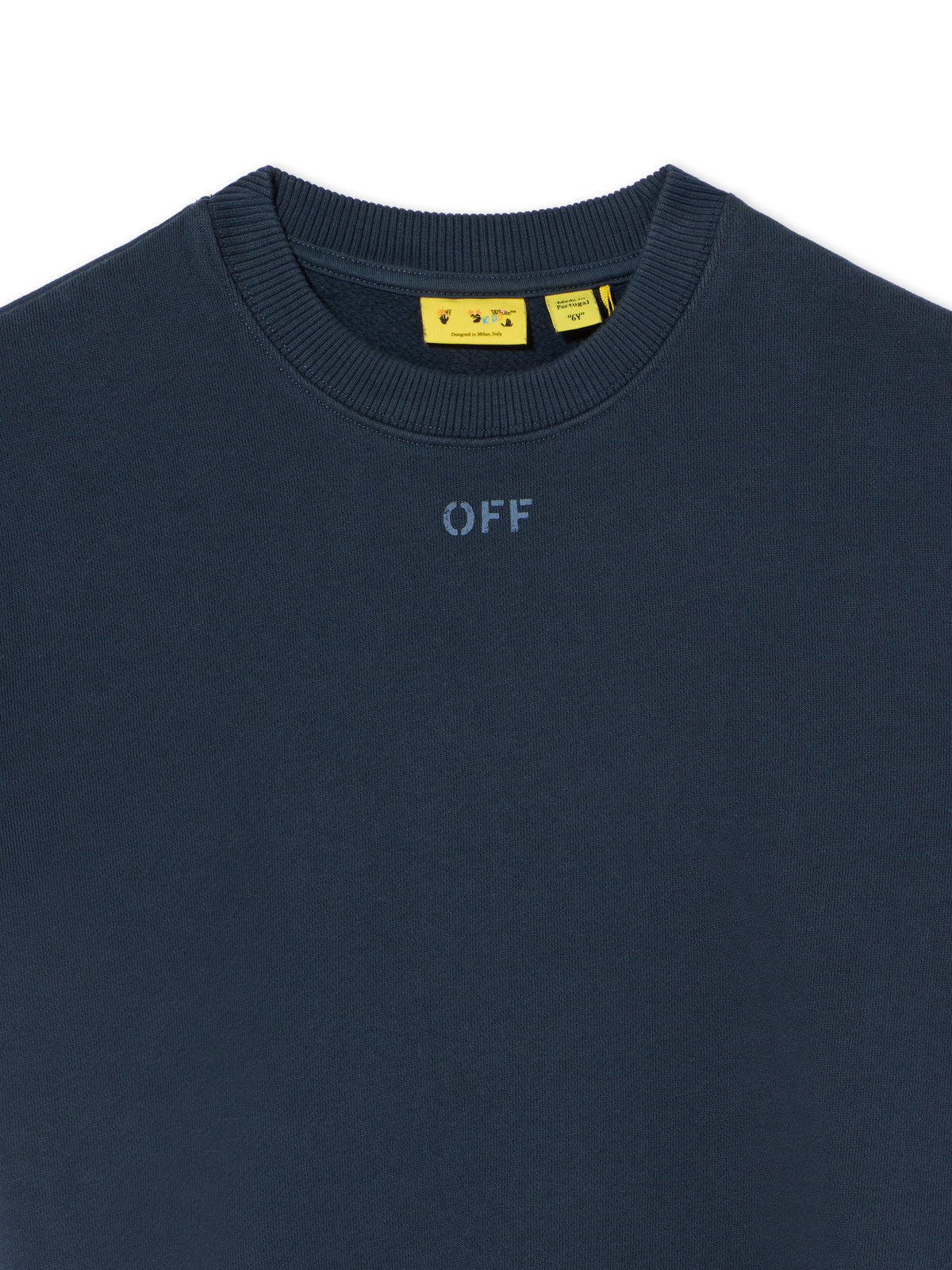 OFF WHITE Diag Marker Crewneck Sweatshirt BLUE NIGHTS 44BBA001F26F008