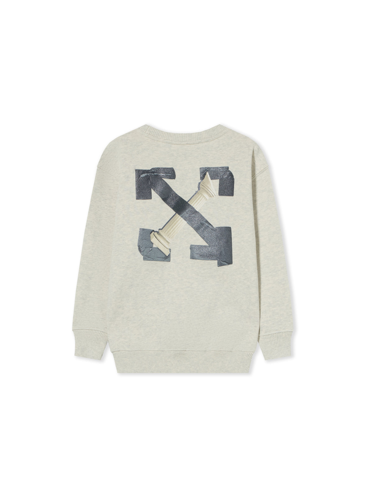 OFF WHITE Arrow Tape Crewneck Sweatshirt GREY MELANGE 44BBA001F26F00B