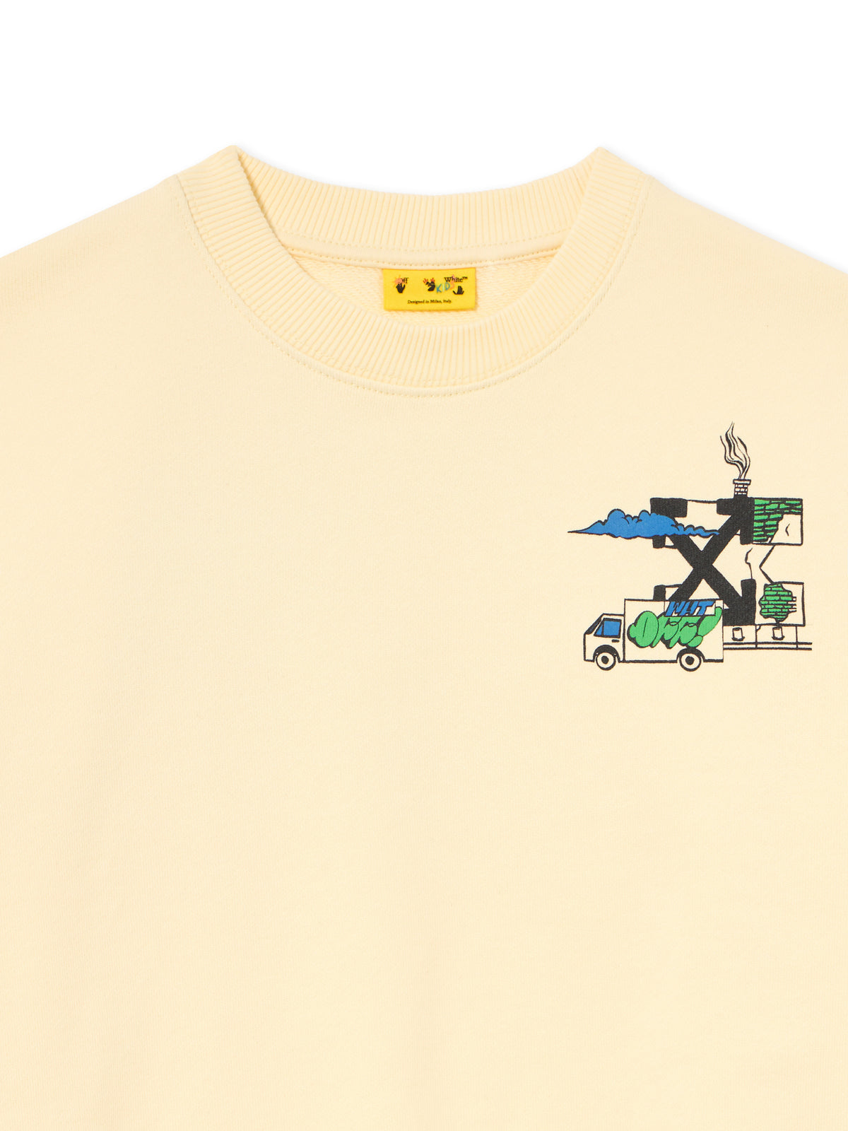 OFF WHITE Graffiti Crewneck PEAR SORBET 44BBA001S26F002