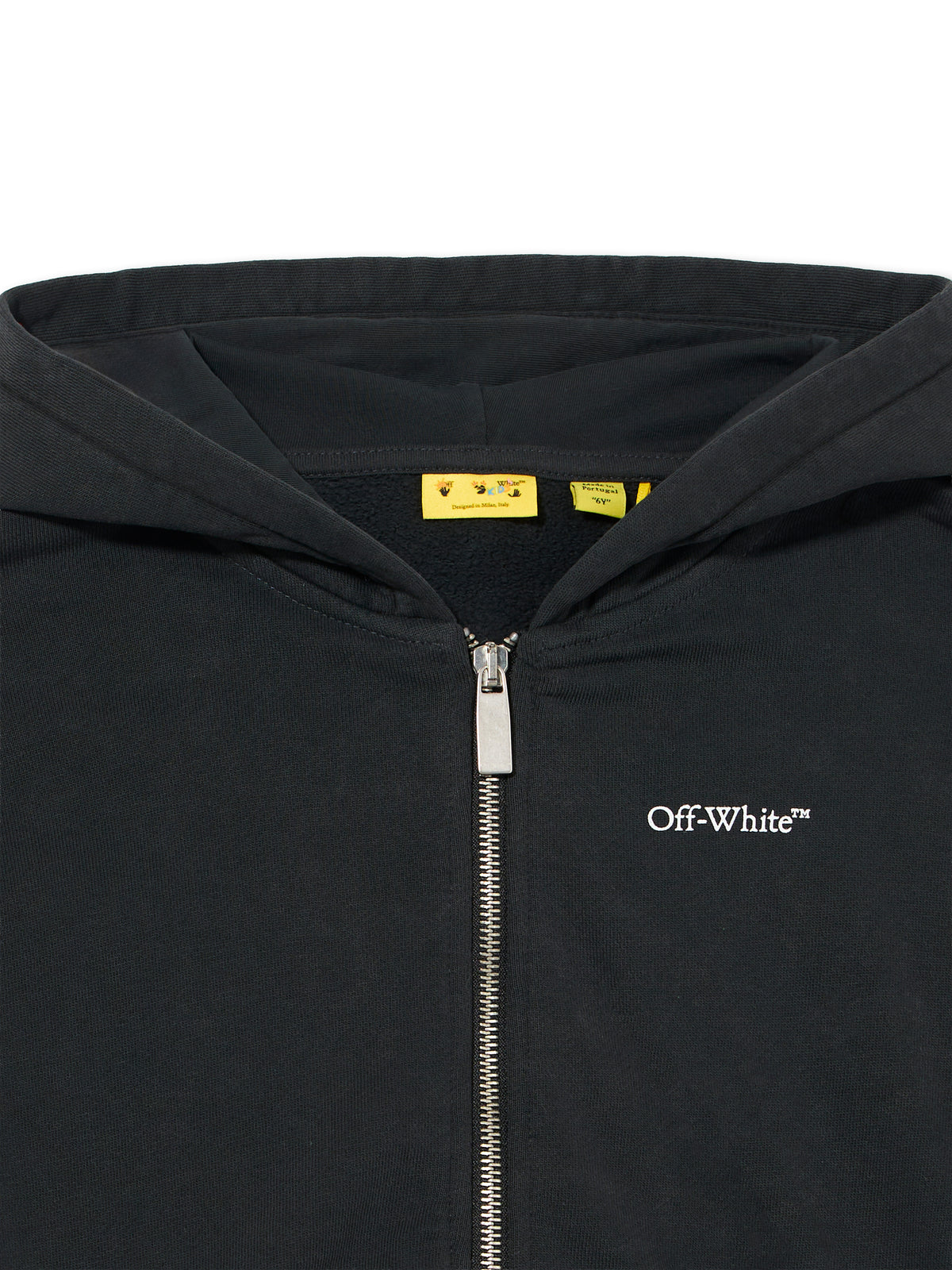 OFF WHITE Arrow Monogram Zip-Up Hoodie BLACK 44BBE001F26F004