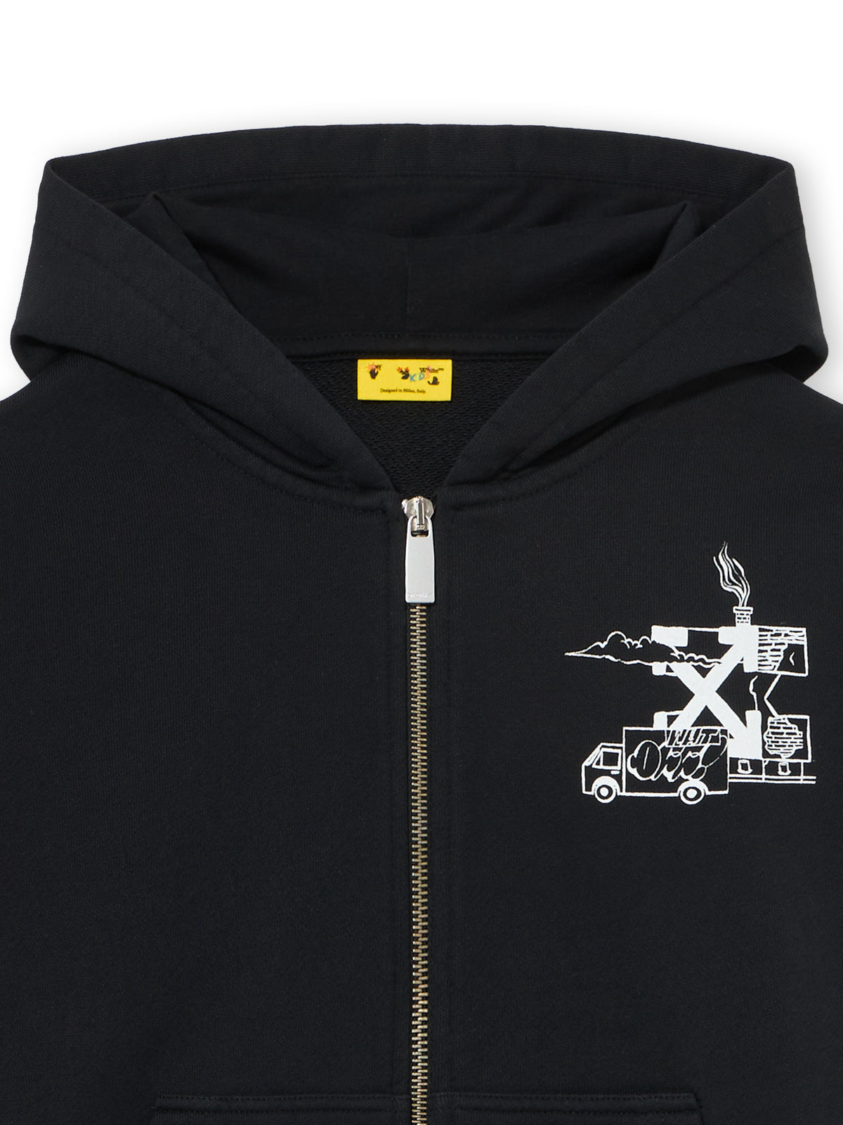 OFF WHITE Graffiti Zip-Up Hoodie BLACK 44BBE001S26F001