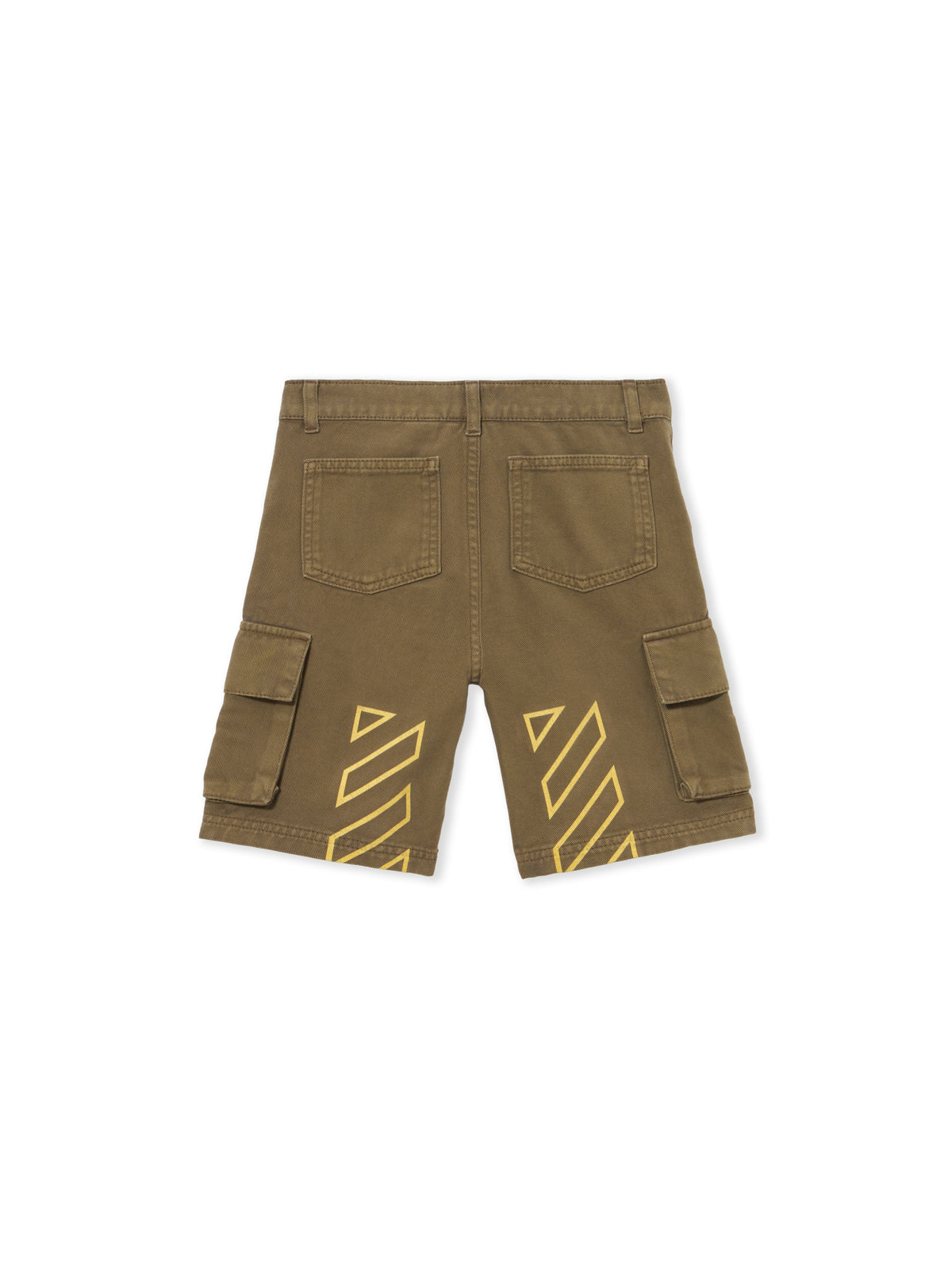 OFF WHITE Logo Patch Diagonal Cargo Shorts MARTINI OLIVE 44BCS001S26F001