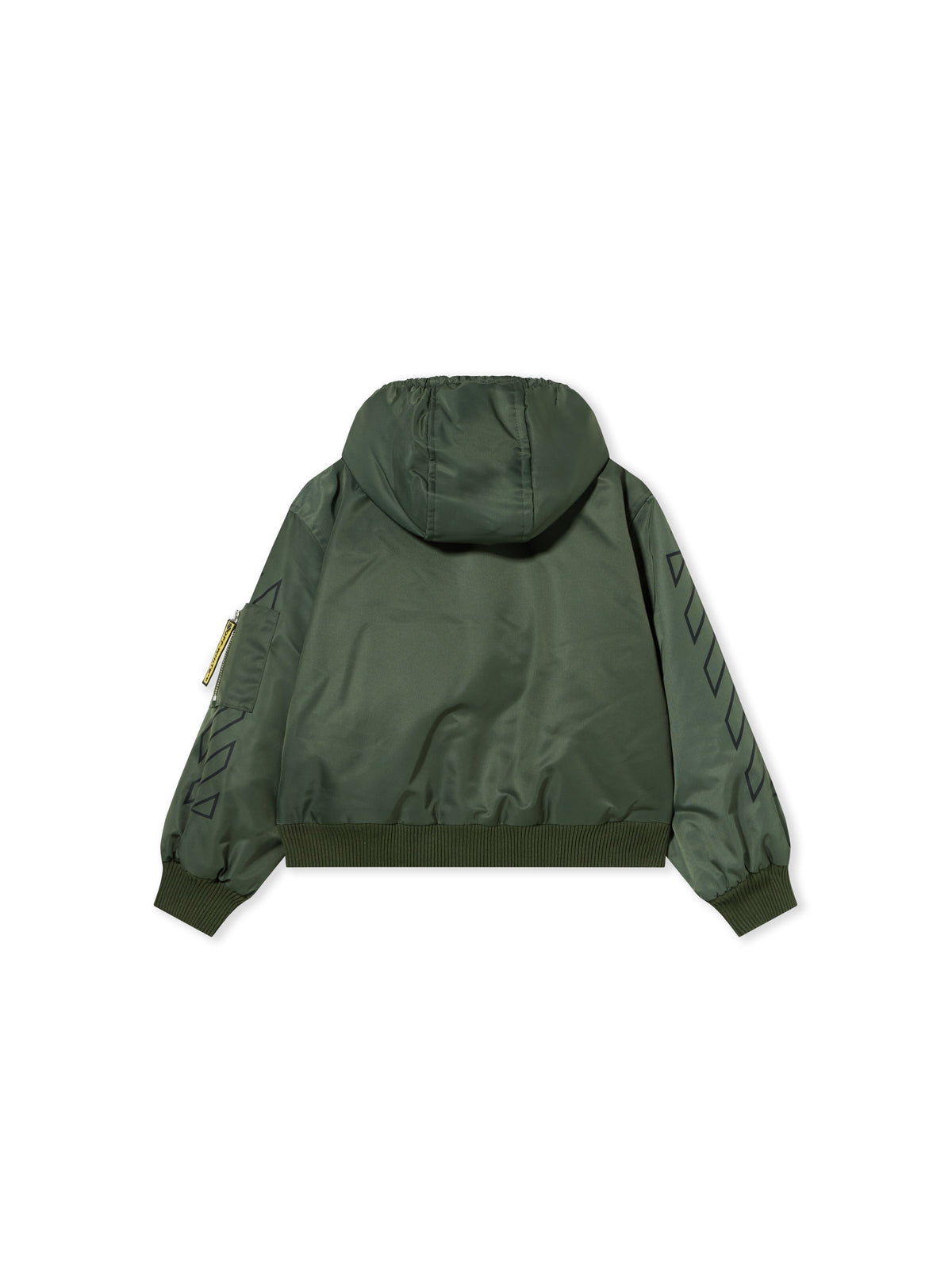 Logo Diagonal Hooded Bomber Jacket