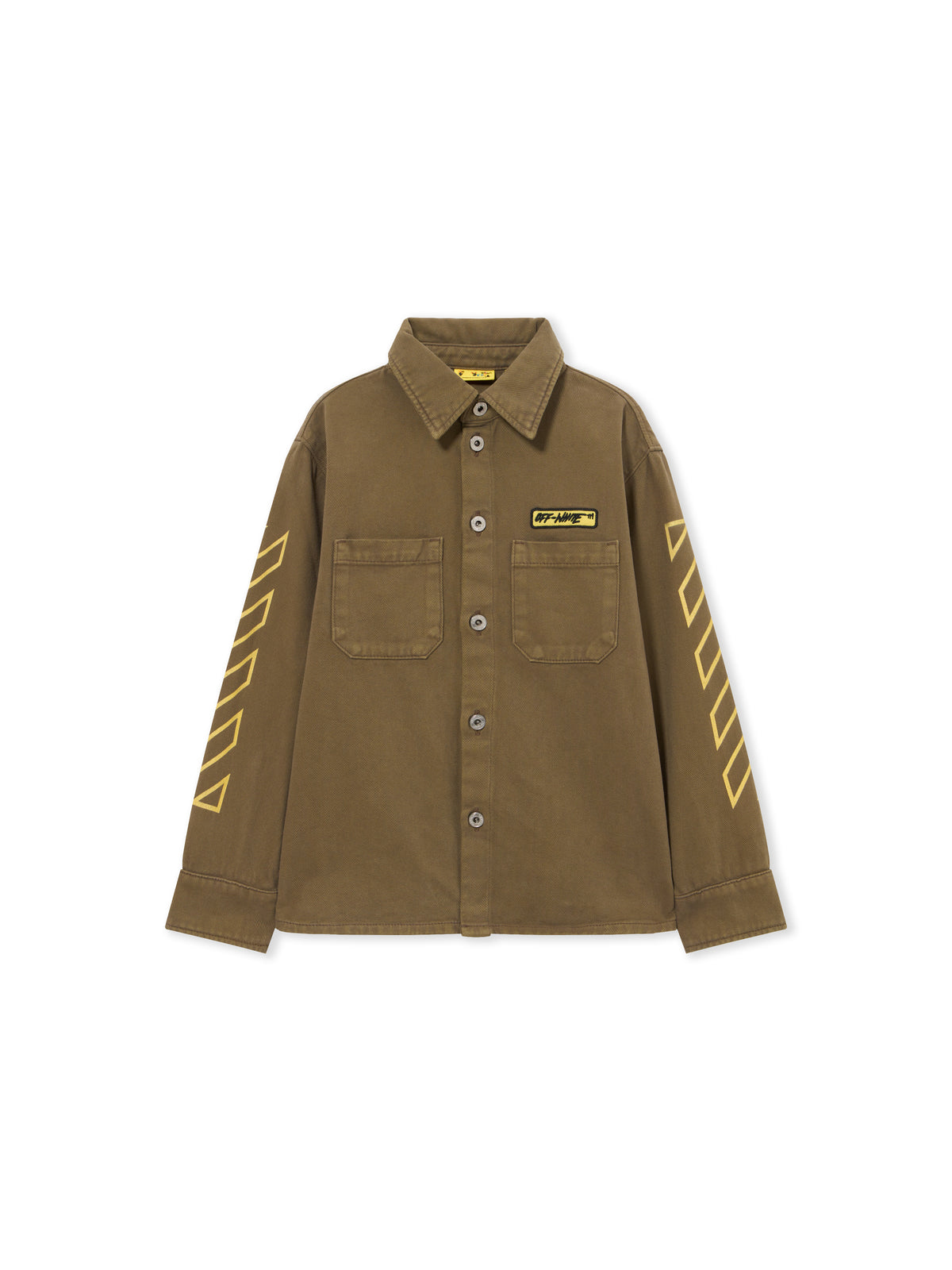 Logo Patch Diagonal Long-Sleeved Shirt