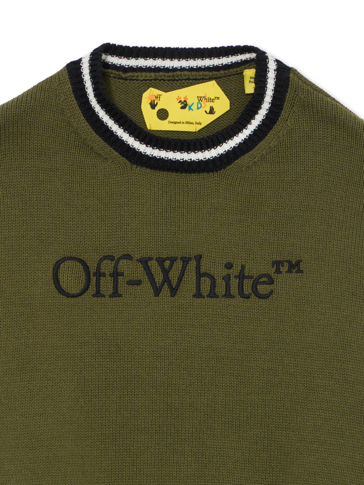OFF WHITE Big Bookish Sweater MARTINI OLIVE 44BHE001S26K002