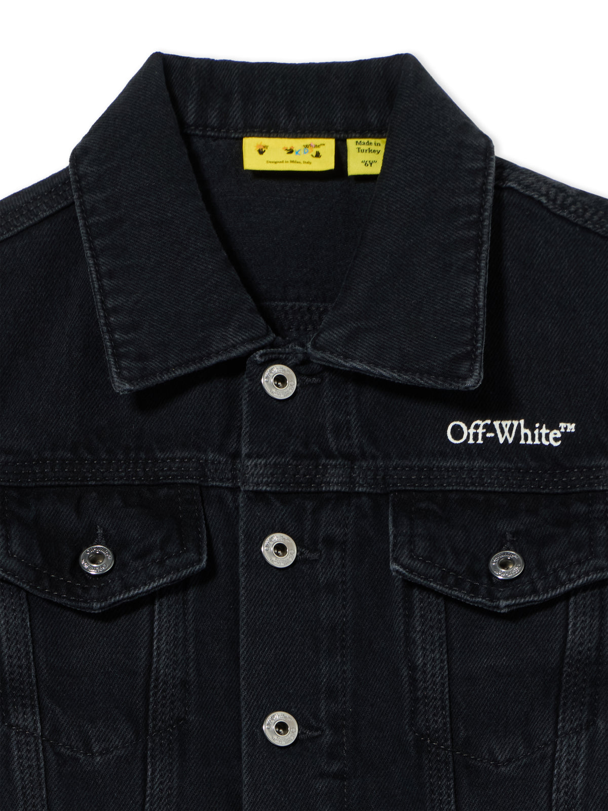 OFF WHITE Diagonal Marker Denim Jacket RAW BLACK 44BYE001F26D001