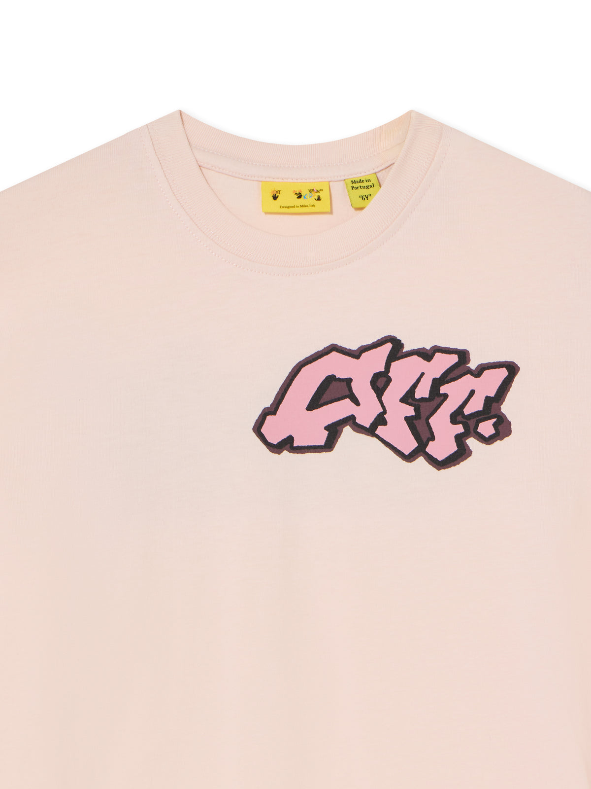 OFF WHITE Graffiti Short Sleeve T-Shirt CRYSTAL PINK 44GAA001F26J004