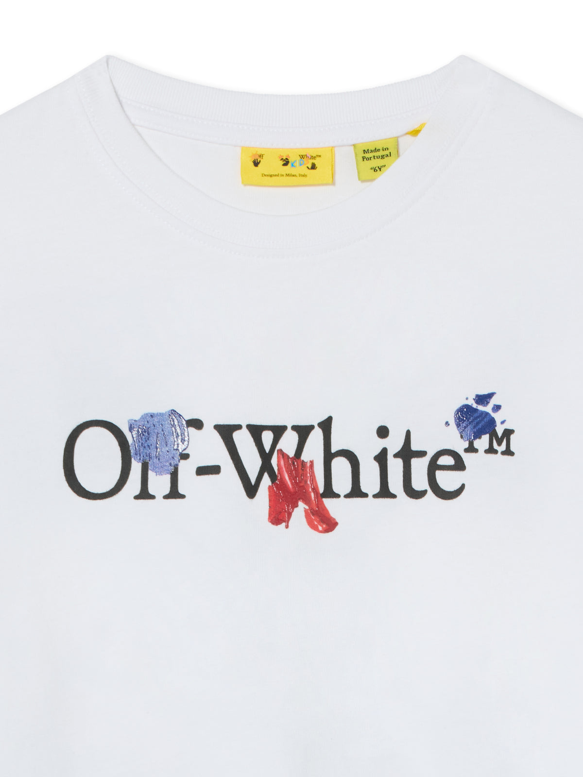 OFF WHITE Paint Splash Short Sleeve T-Shirt WHITE 44GAA001F26J00C