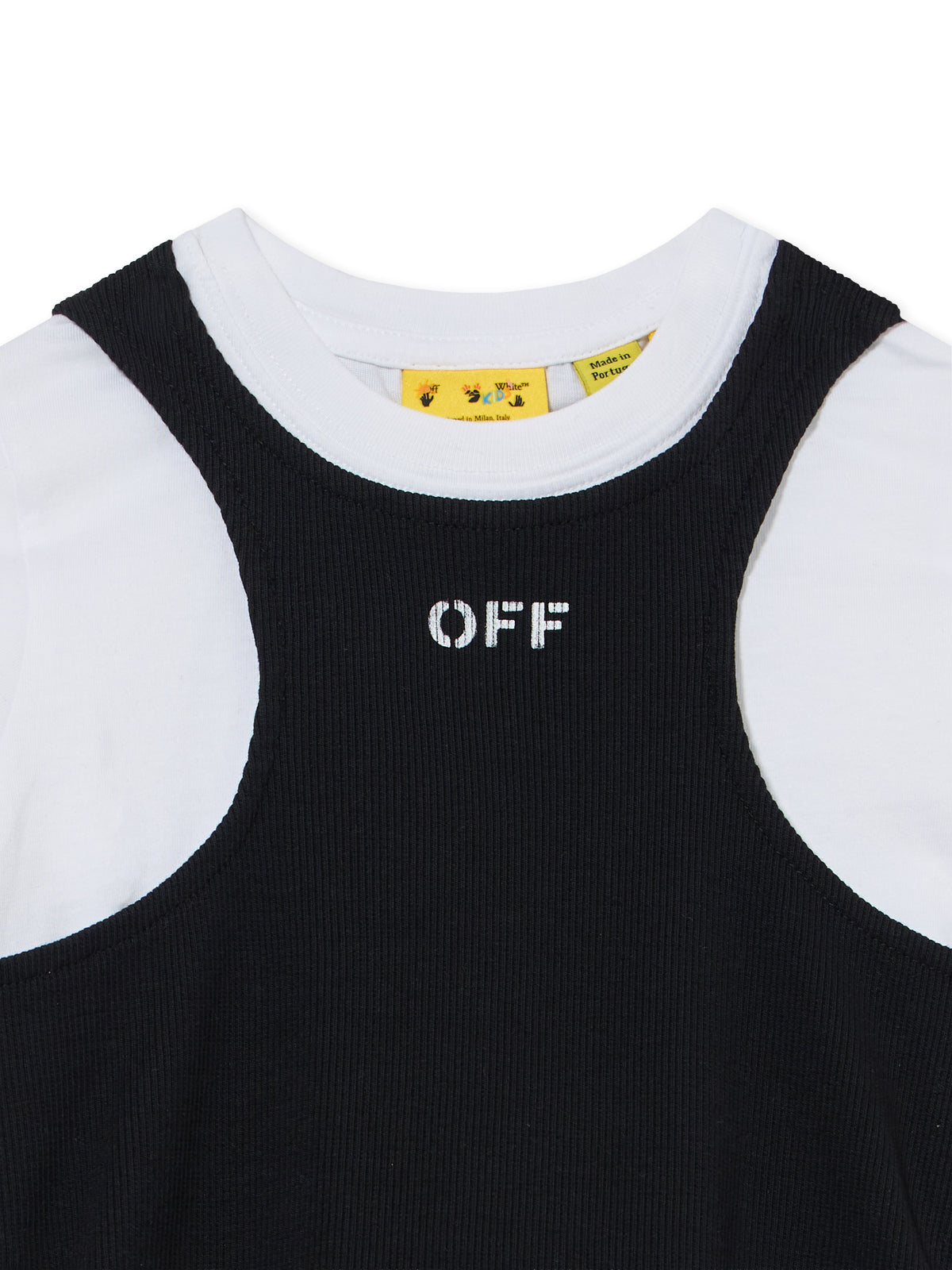 OFF WHITE Off Stamp Double Layer Rib Top BLACK 44GAA01FF26J001
