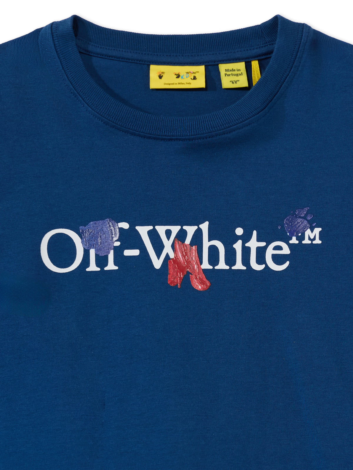 OFF WHITE Bookish Diag Back To School Long Sleeve T-Shirt ESTATE BLUE 44GAB001F26J001