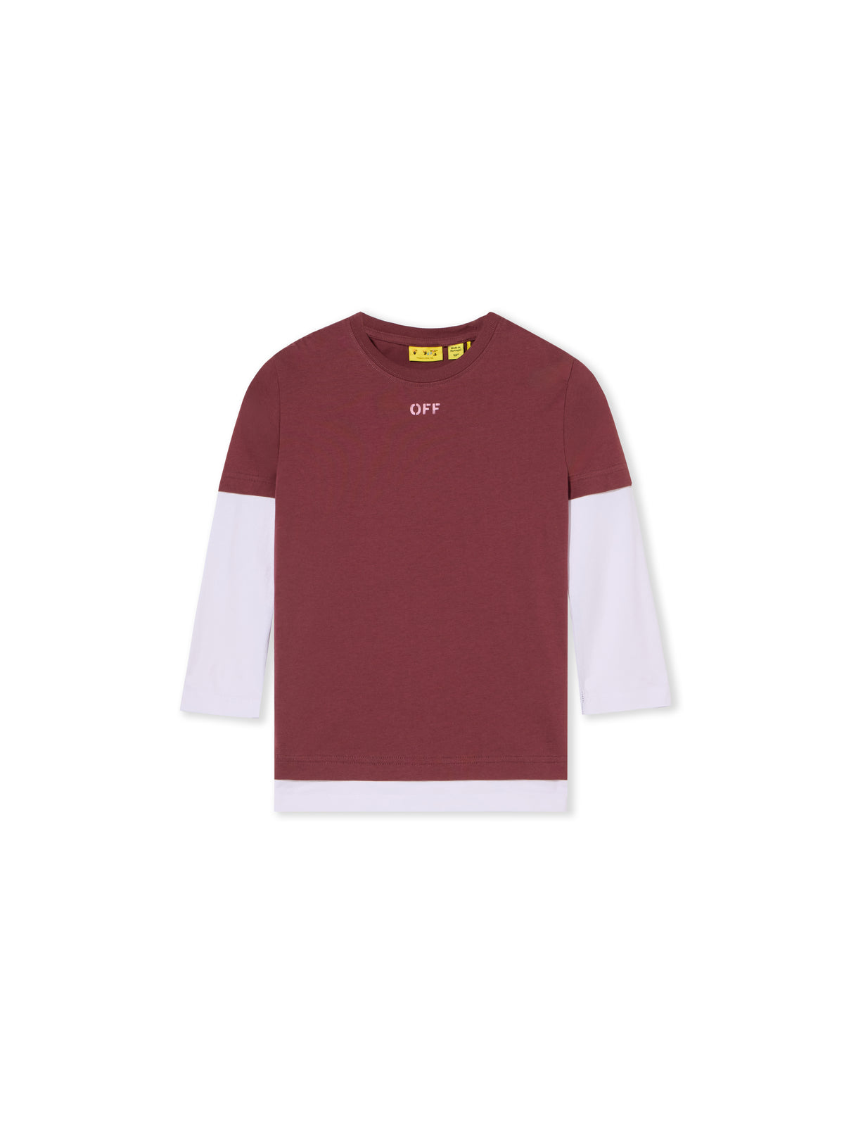 OFF WHITE Arrow Acrylic Double Layer Long Sleeve T-Shirt RED MAHOGANY 44GAB00CF26J001