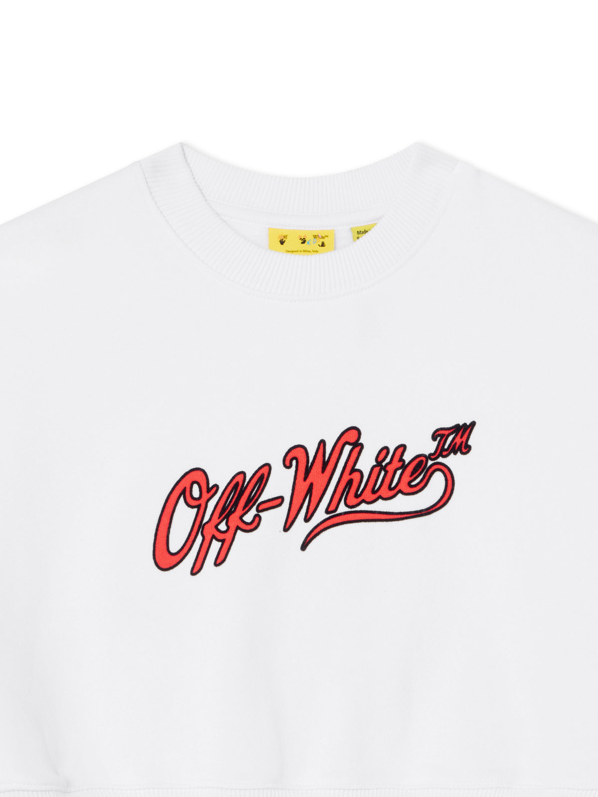 OFF WHITE Vintage Logo Boxy Crewneck Sweatshirt WHITE 44GBA013F26F001