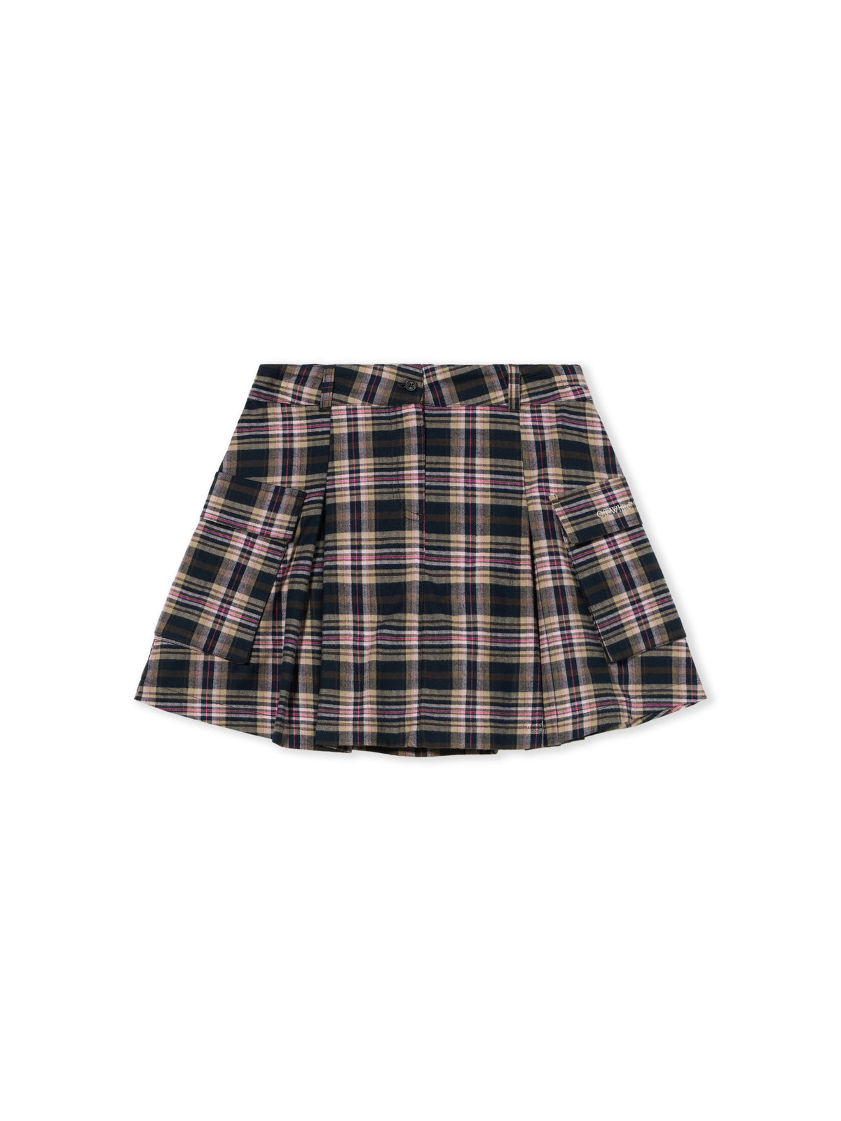 OFF WHITE Logo Flannel Cargo Skirt BLUSH 44GCY003F26F001