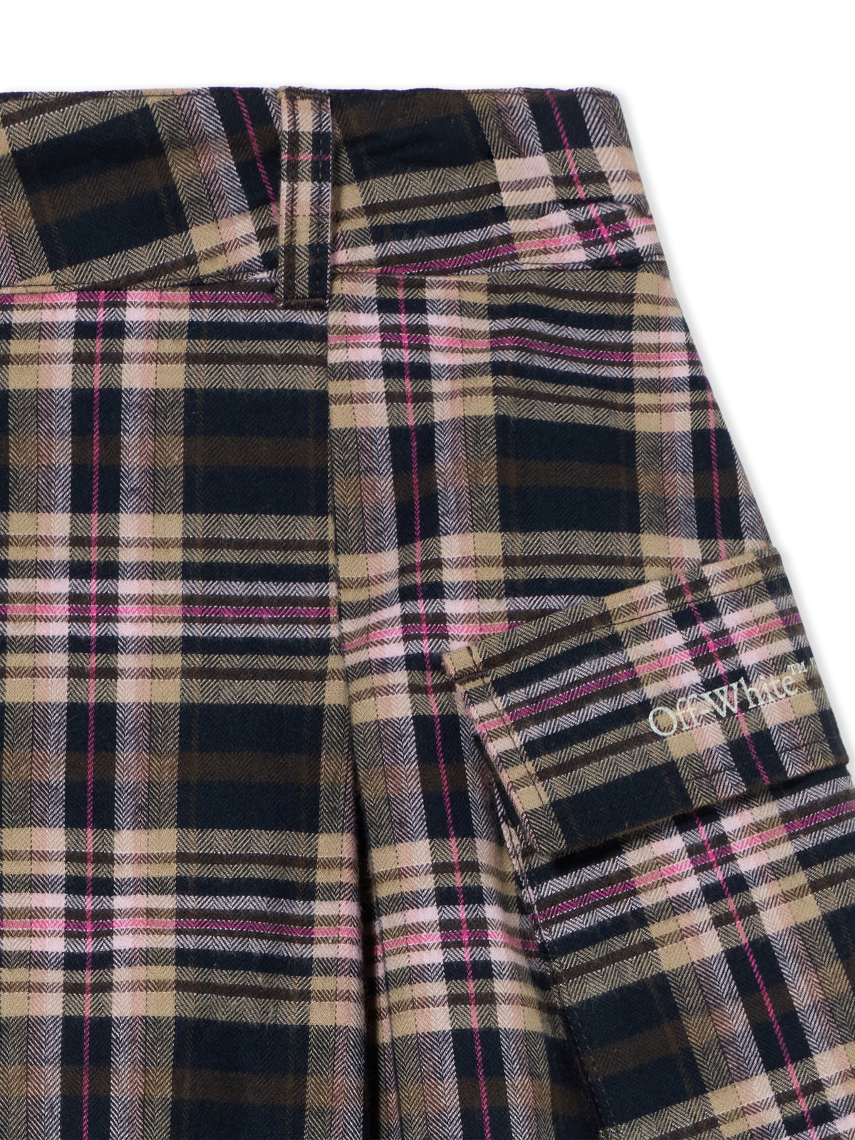 OFF WHITE Logo Flannel Cargo Skirt BLUSH 44GCY003F26F001