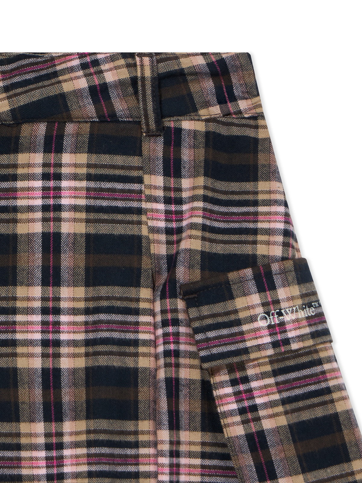 OFF WHITE Logo Flannel Skirt BLUSH 44GCY003F26F001