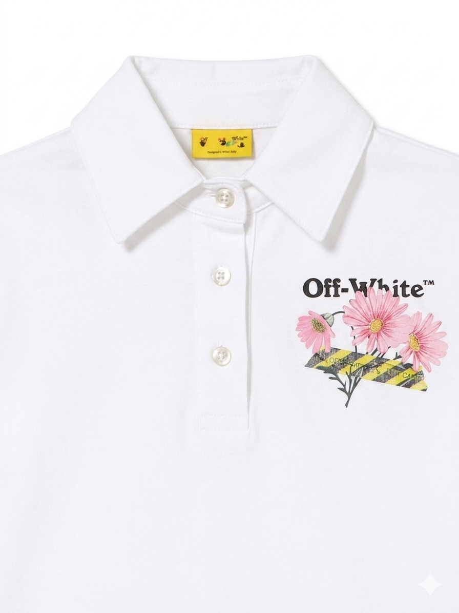 OFF WHITE Daisy Tape Polo Dress WHITE 44GDH007S26J001