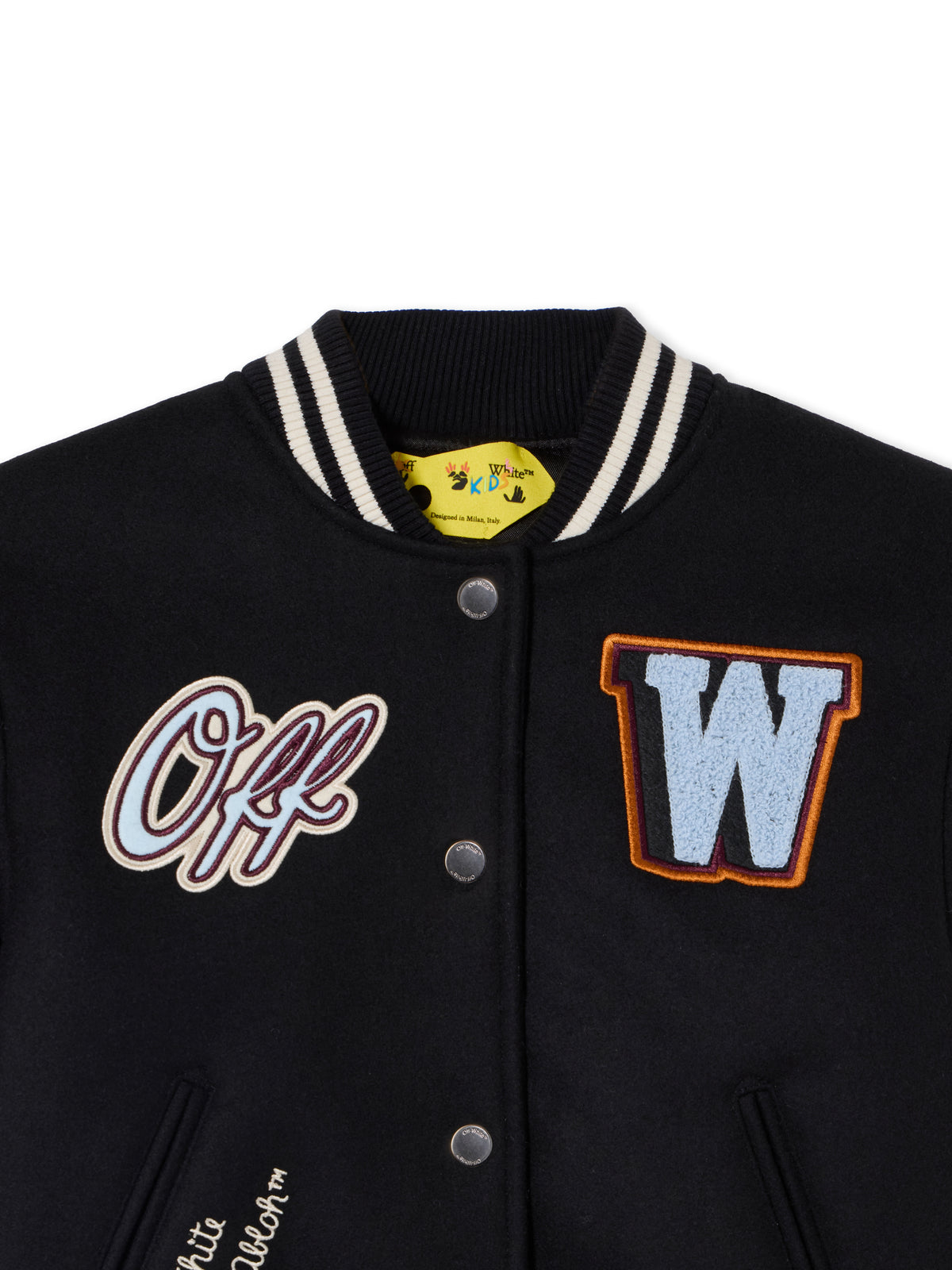 OFF WHITE Off-White Patch Varsity Jacket BLACK 44GEH001F26F001