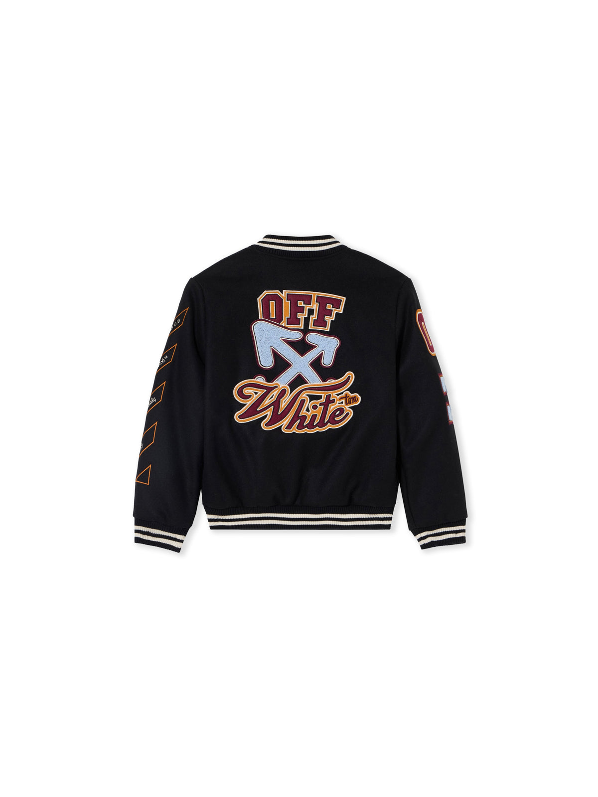 OFF WHITE Patch Varsity Jacket BLACK 44GEH001F26F001
