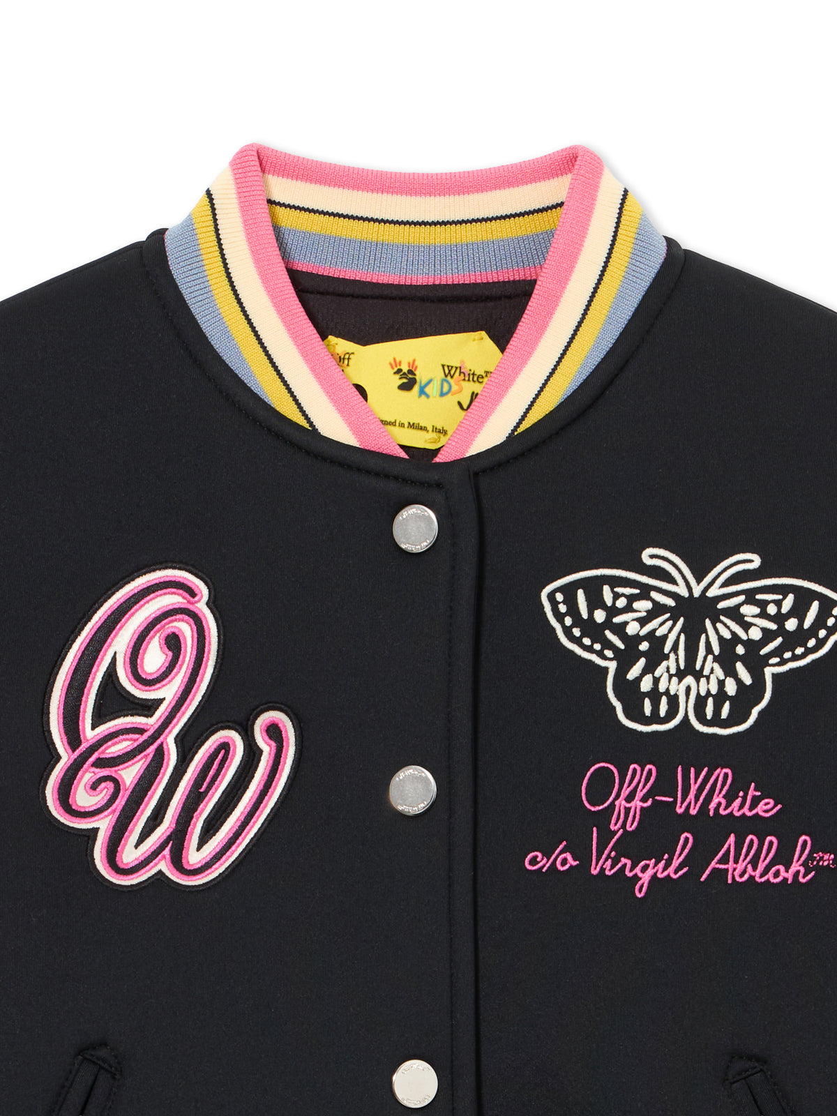 OFF WHITE Butterfly Varsity Jacket BLACK 44GEH001S26F001