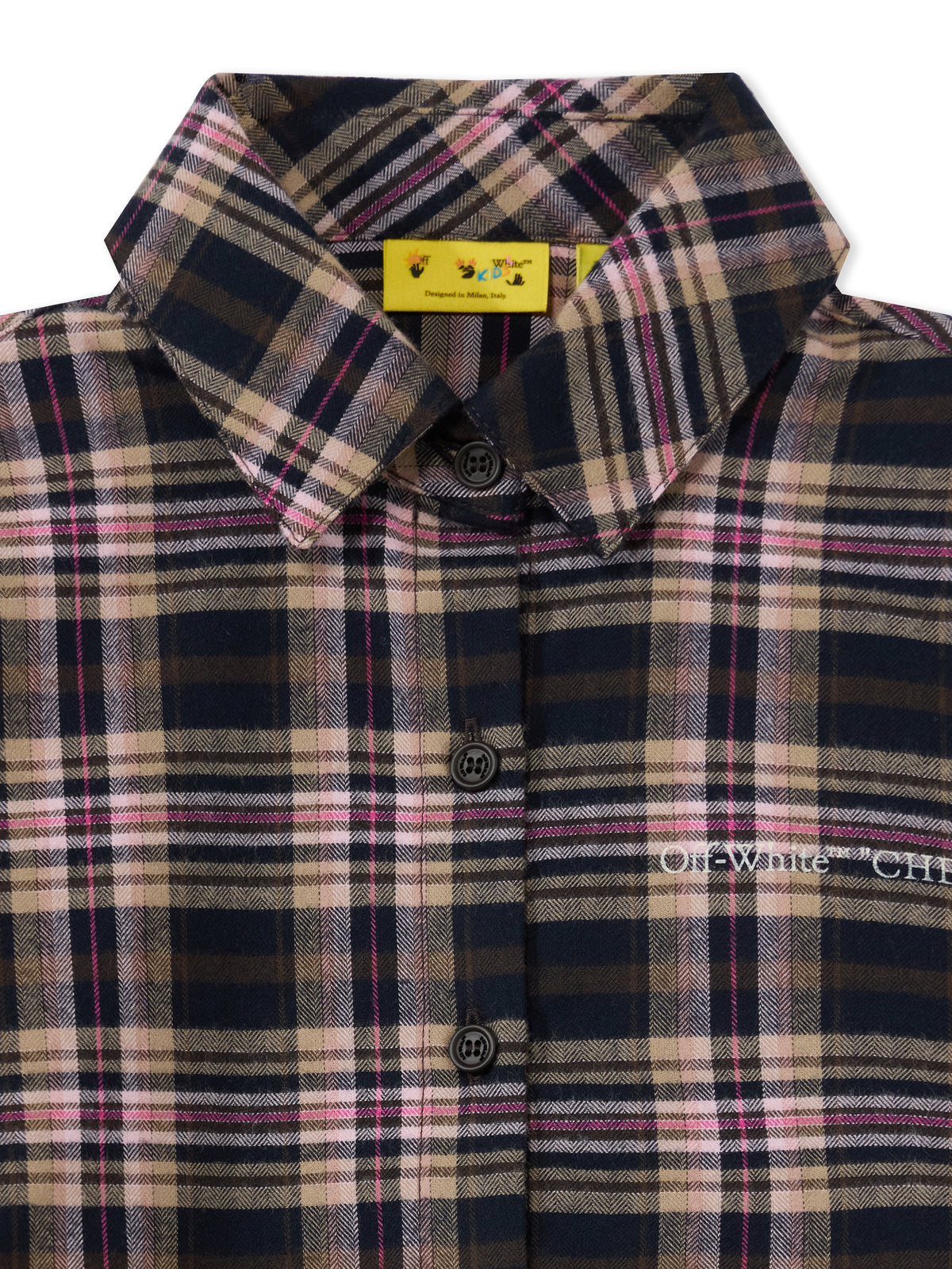 OFF WHITE Logo Flannel Long Sleeve Shirt BLUSH 44GGE002F26F001