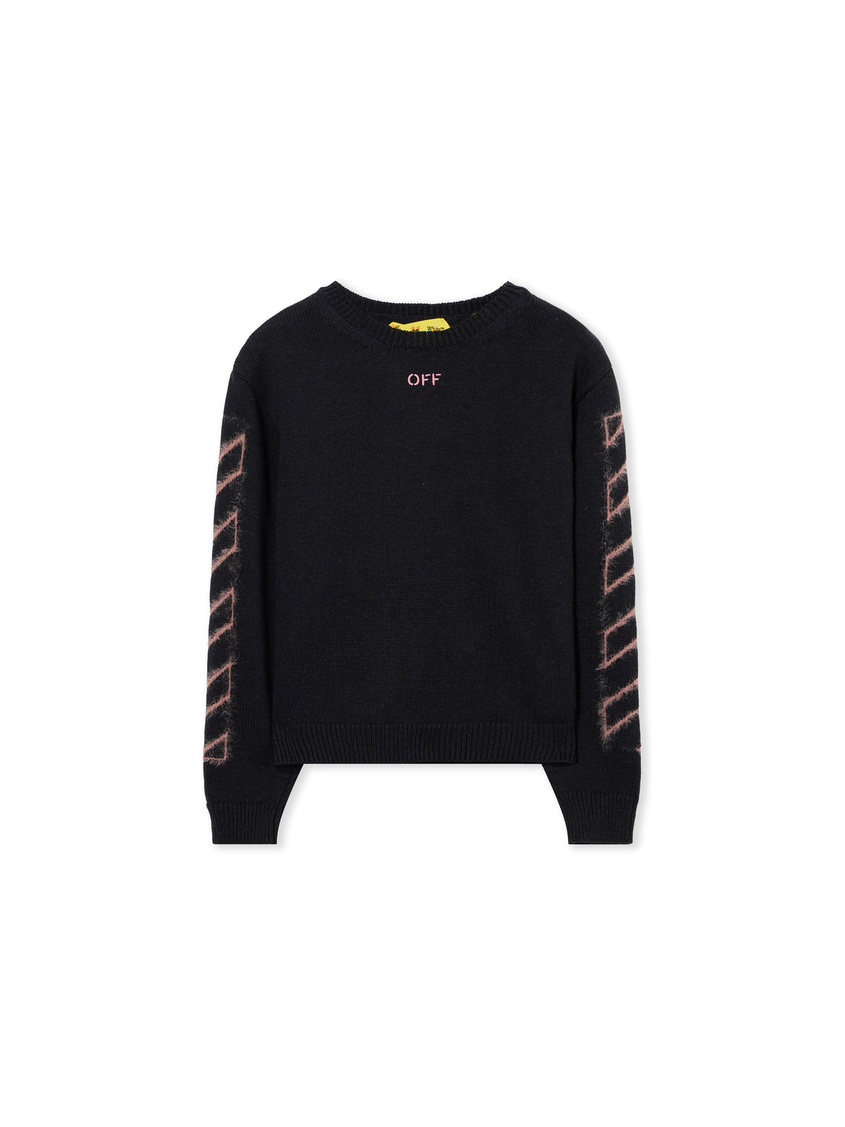 OFF WHITE Off Diag Arrow Knit Crewneck Sweater BLACK 44GHE002F26K001