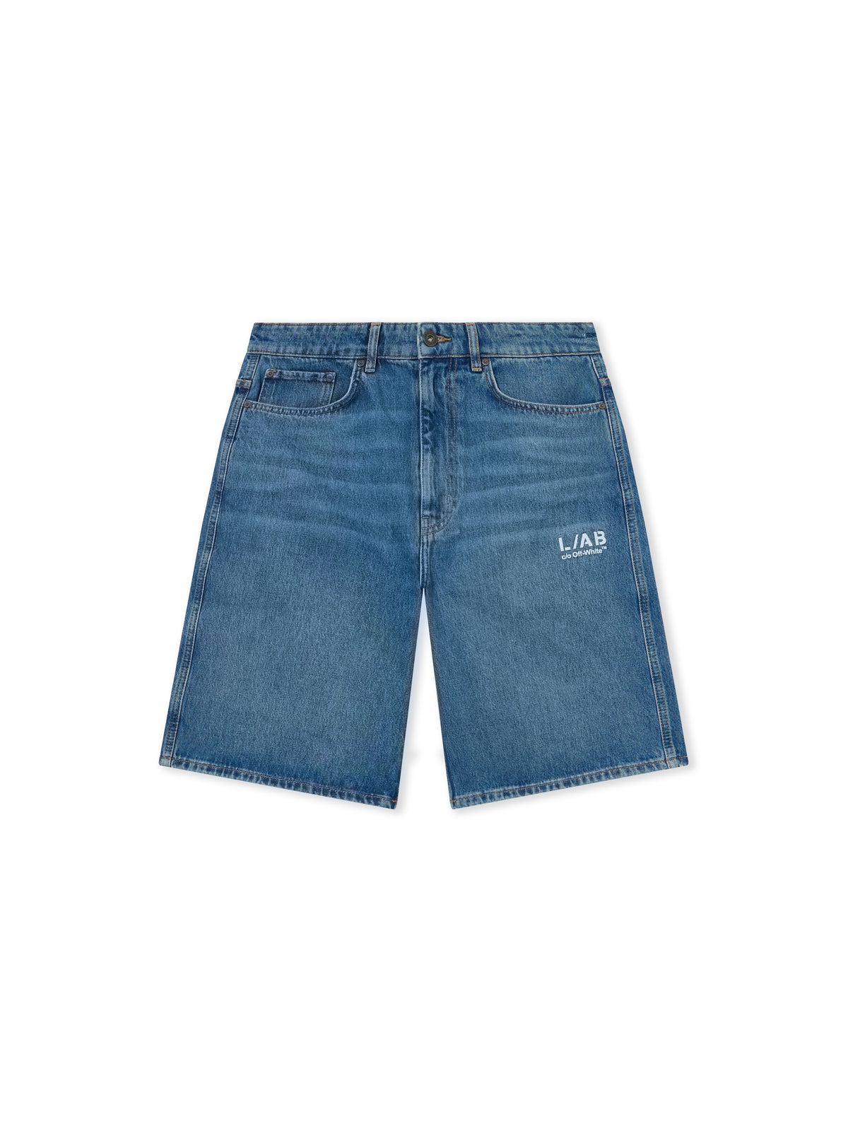 L/AB Diagonal Denim Shorts