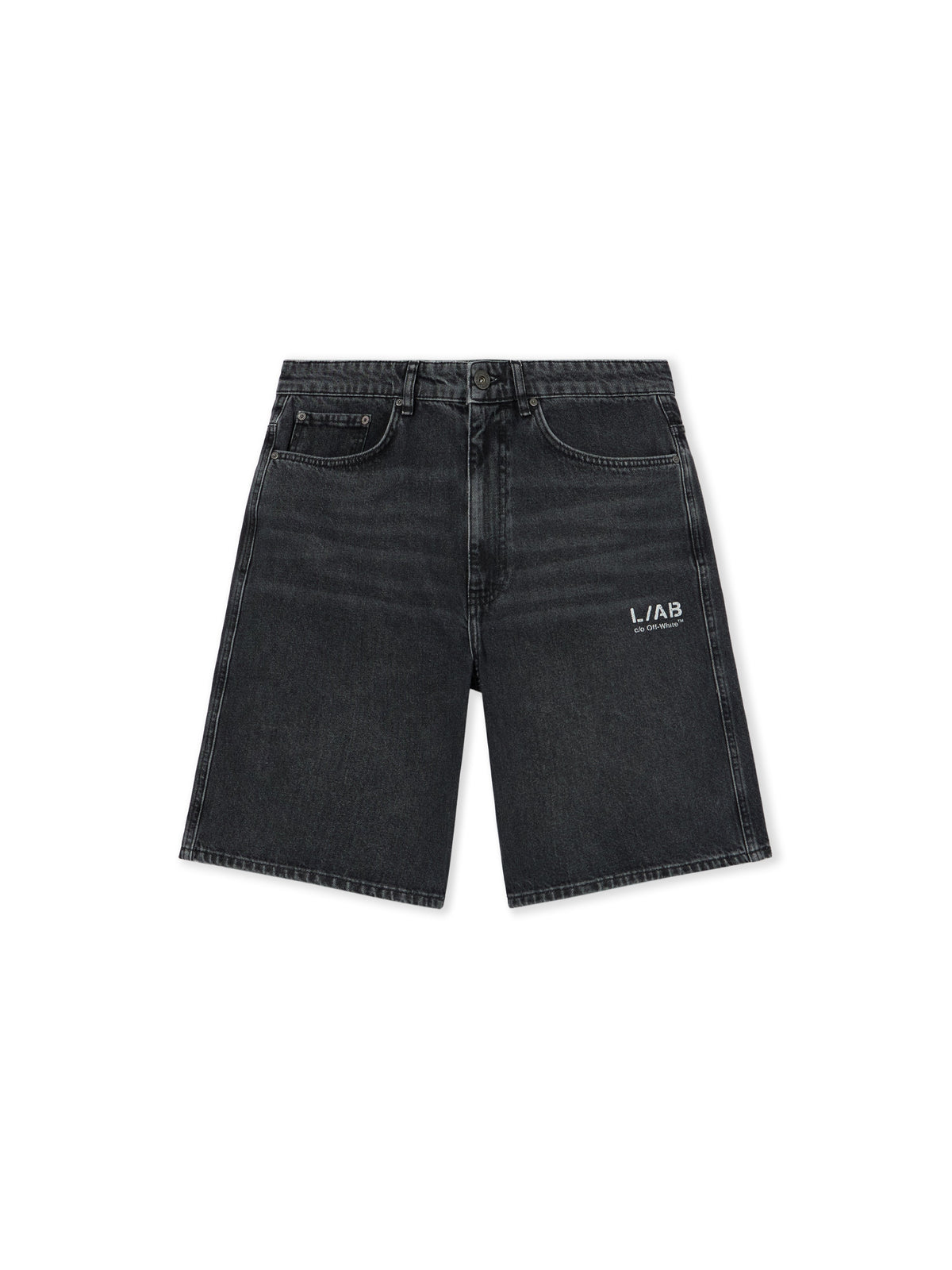 LAB L/AB Diagonal Denim Shorts PHANTOM BLACK 44LABF26D119