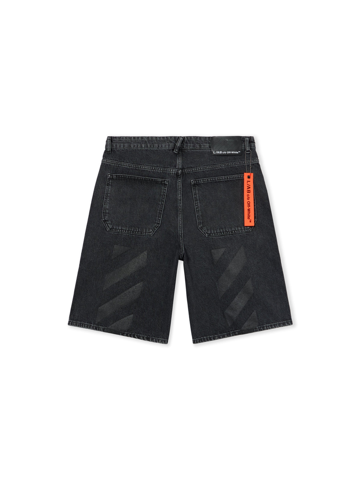 LAB L/AB Diagonal Denim Shorts PHANTOM BLACK 44LABF26D119