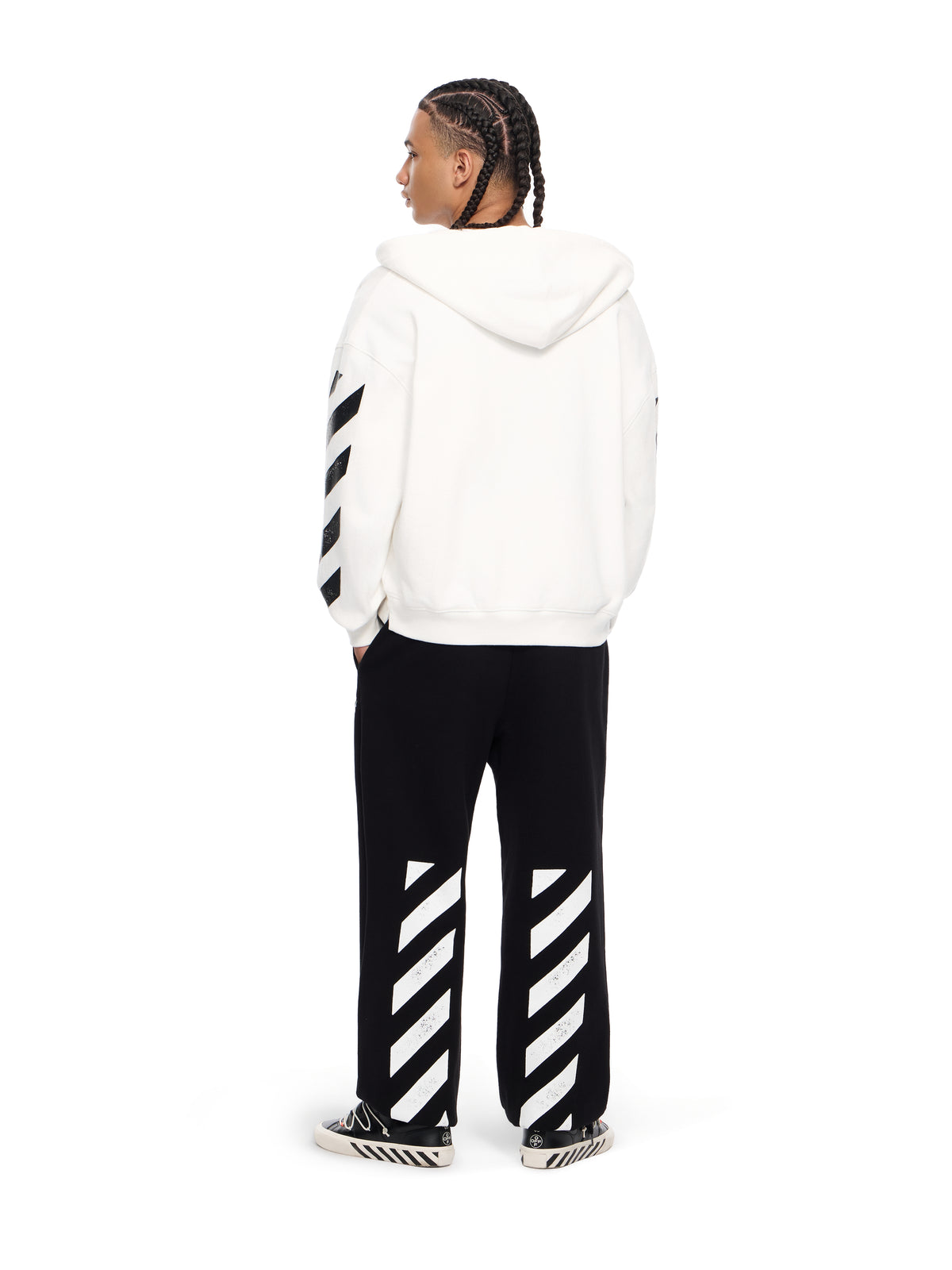 LAB L/AB Core Diagonal Zip Hoodie WHITE 44LABF26K050