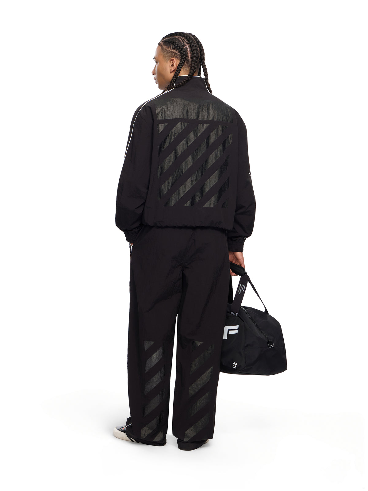 LAB L/AB Diagonal Track Jacket BLACK 44LABF26O063