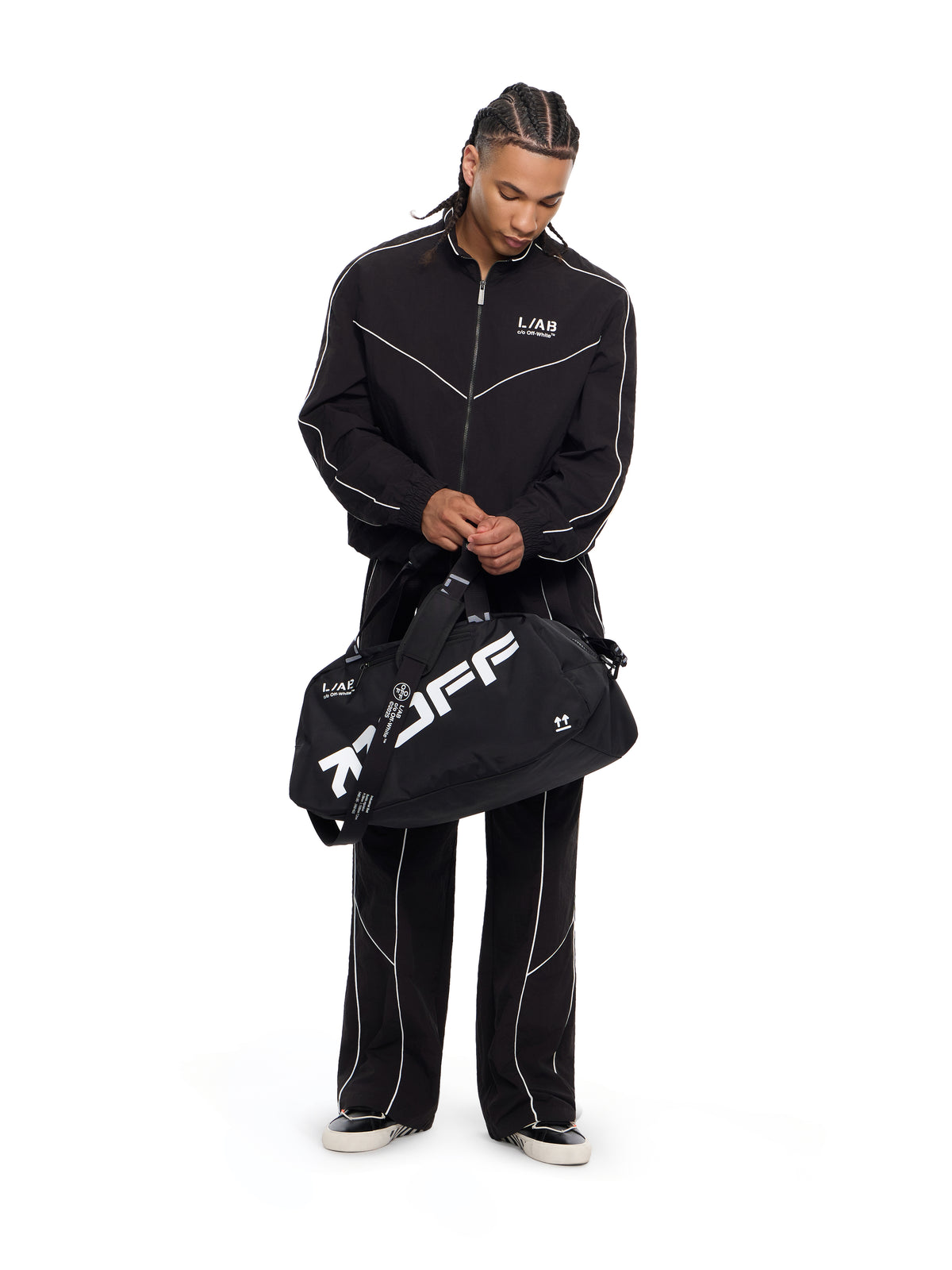 LAB L/AB Diagonal Track Jacket BLACK 44LABF26O063