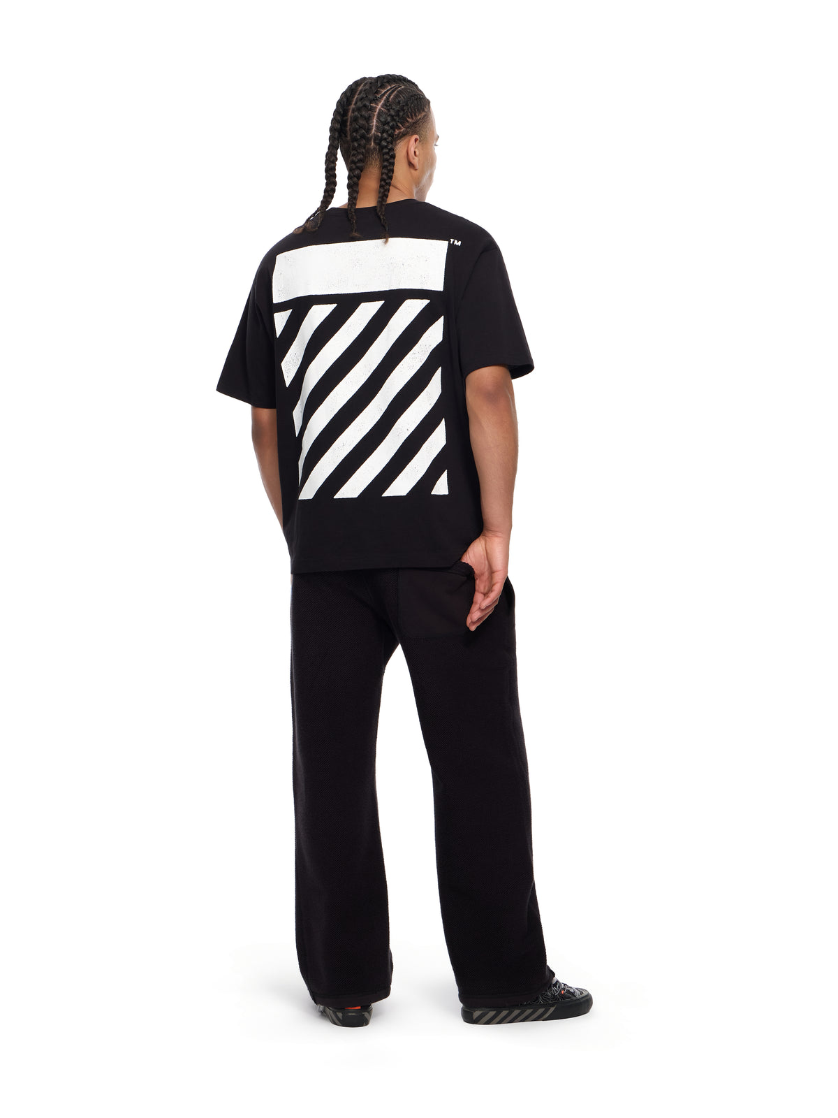 LAB L/AB Diagonal Oversized T-Shirt BLACK 44LABF26T054