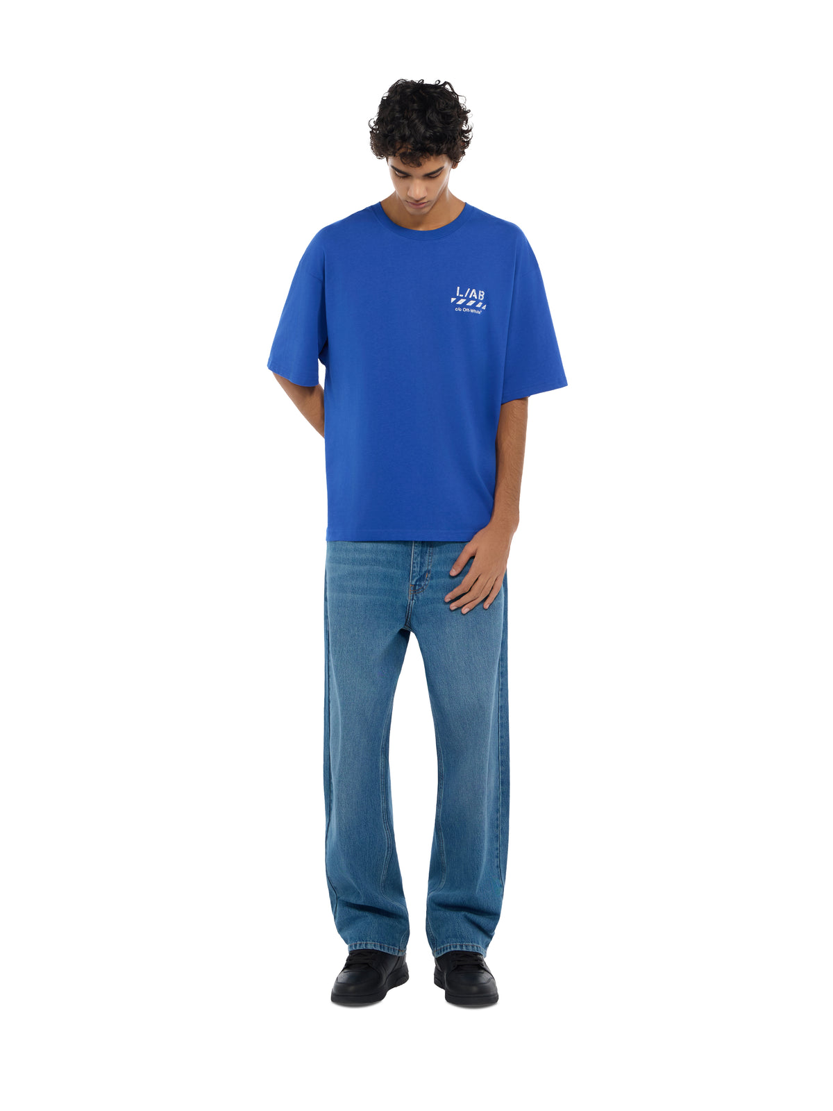 LAB L/AB Diagonal Oversized T-Shirt COBALT BLUE 44LABF26T054