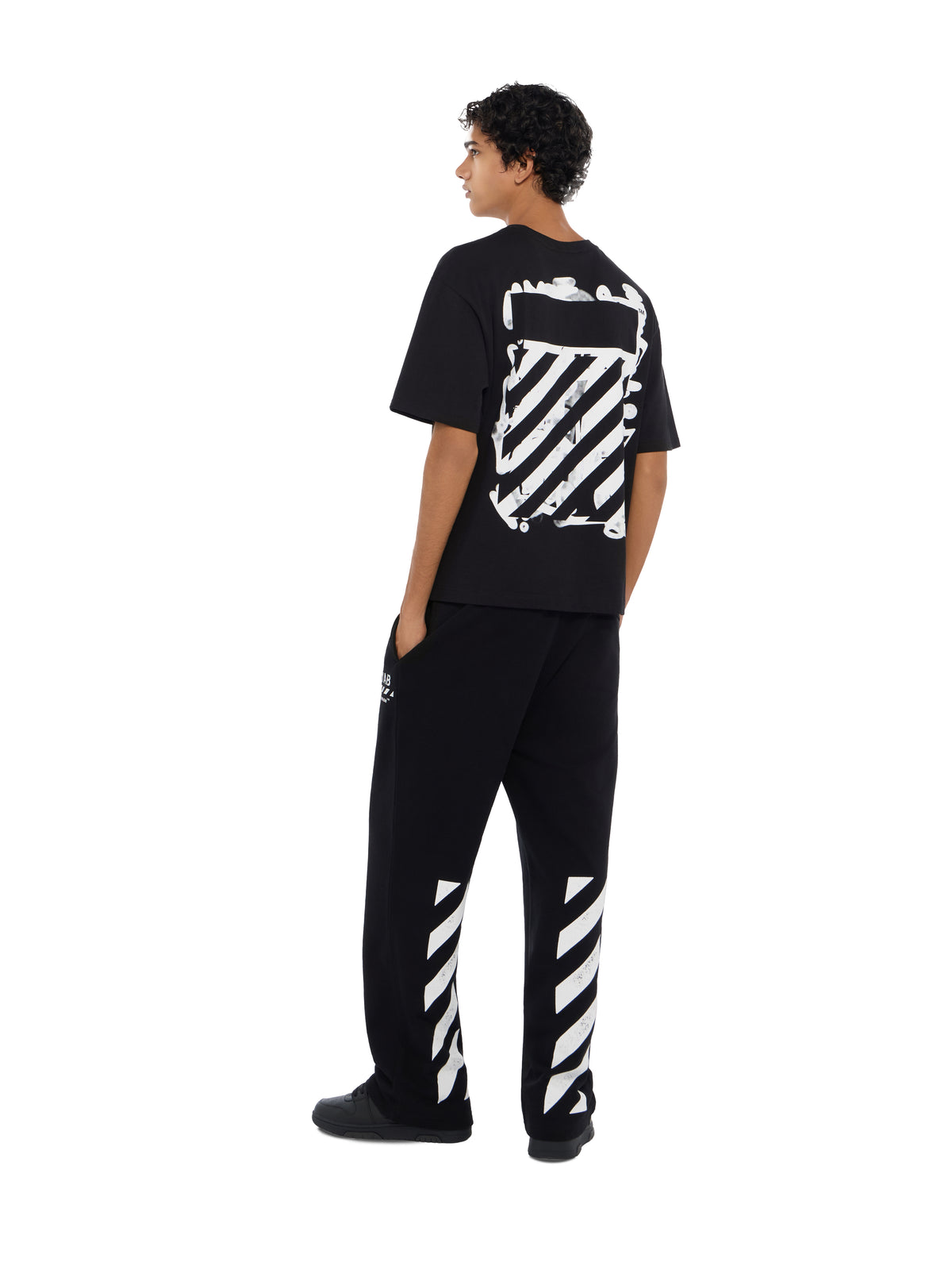 LAB L/AB Graffiti Diagonal T-shirt BLACK 44LABF26T085