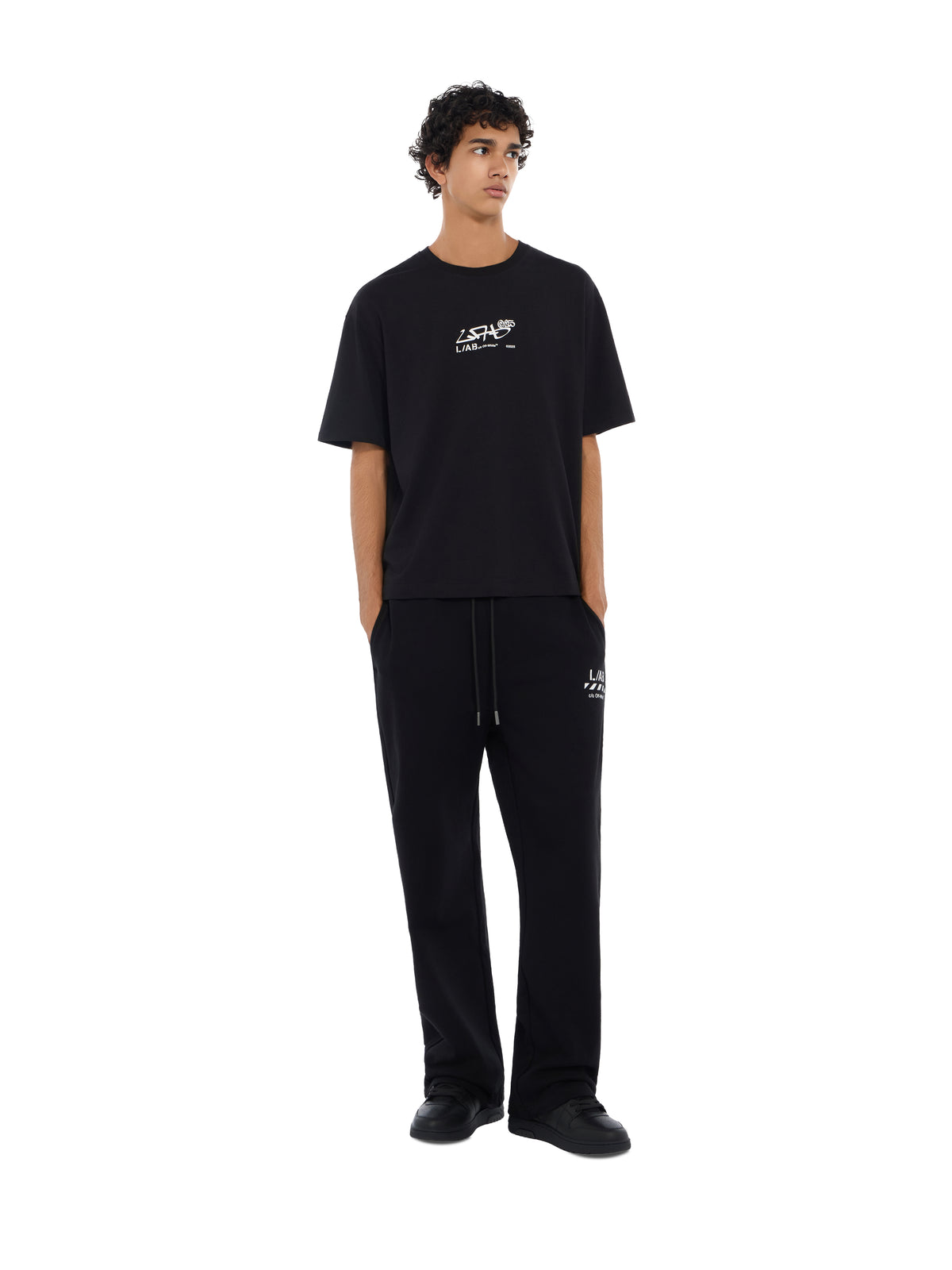 LAB L/AB Graffiti Diagonal T-shirt BLACK 44LABF26T085