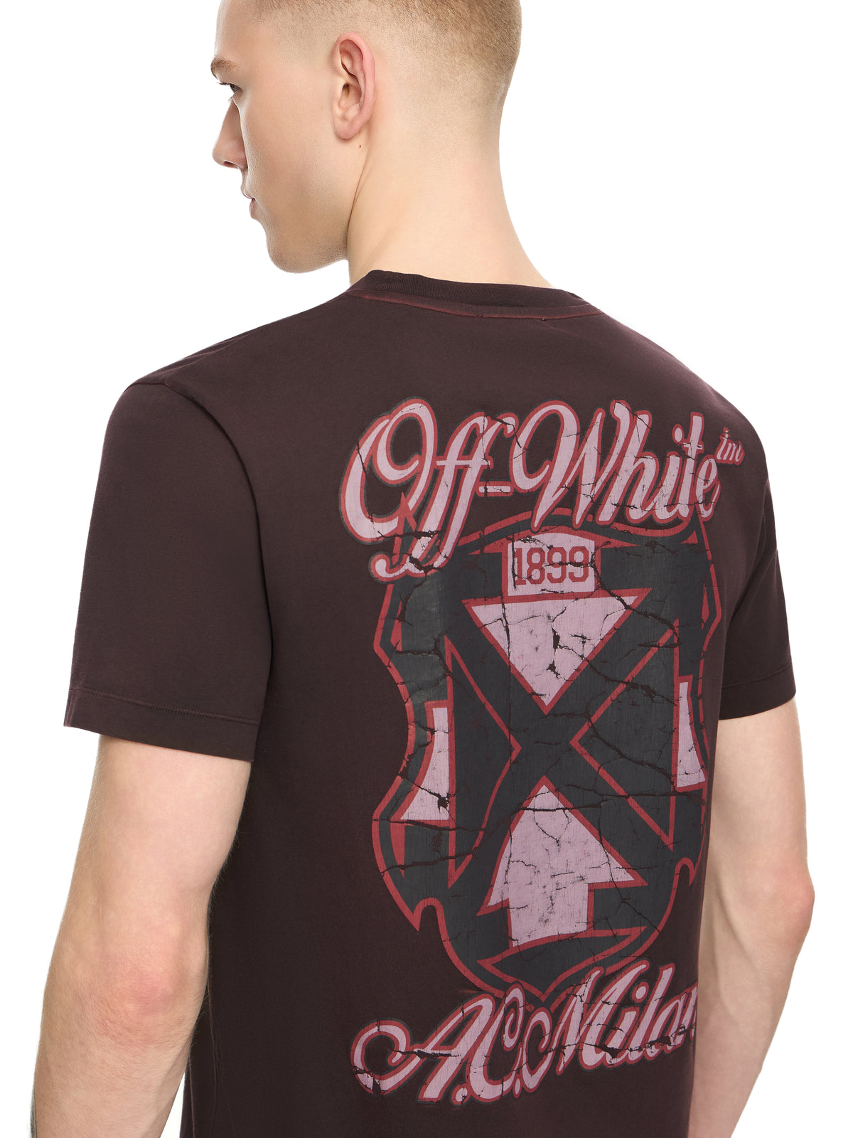 OFF WHITE Off-White™ c/o AC Milan Slim T-Shirt BLACK RED 44MAA027G25J00N