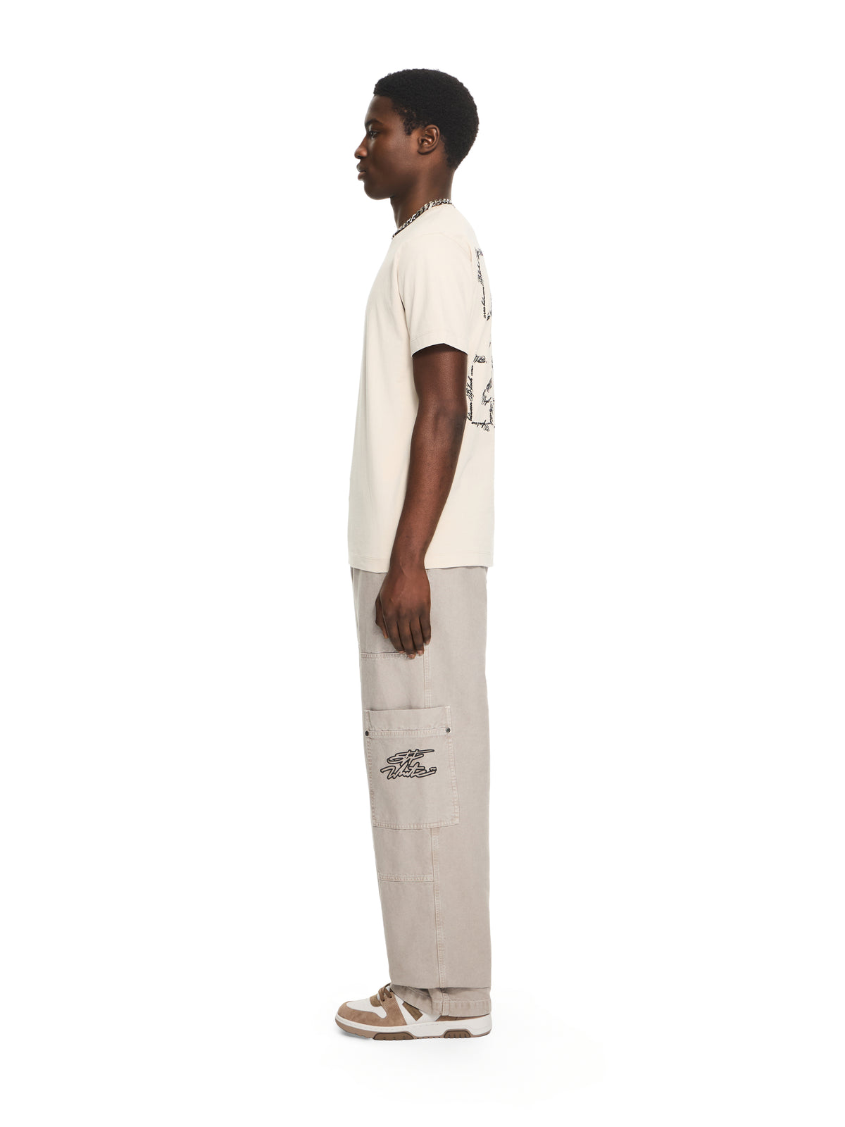 OFF WHITE Script Arrow Slim T-shirt PUMICE STONE 44MAA027S26J002