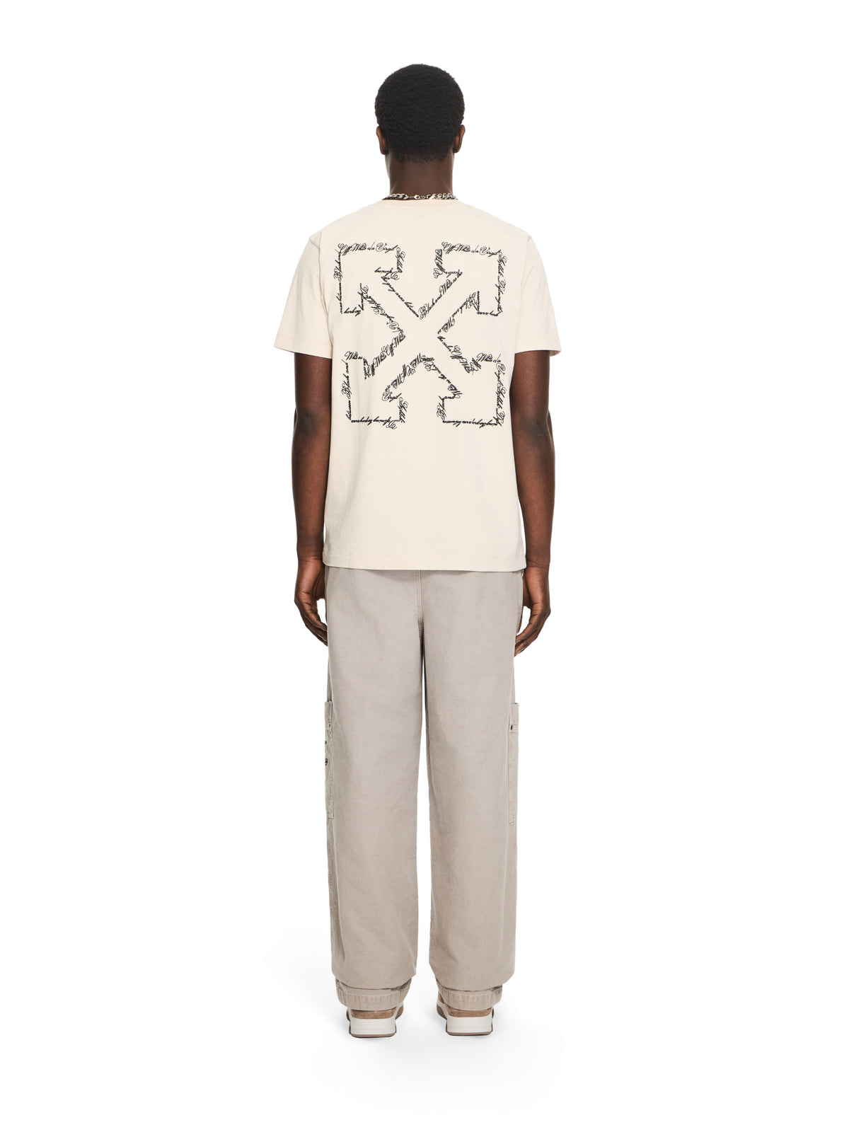 OFF WHITE Script Arrow Slim T-shirt PUMICE STONE 44MAA027S26J002
